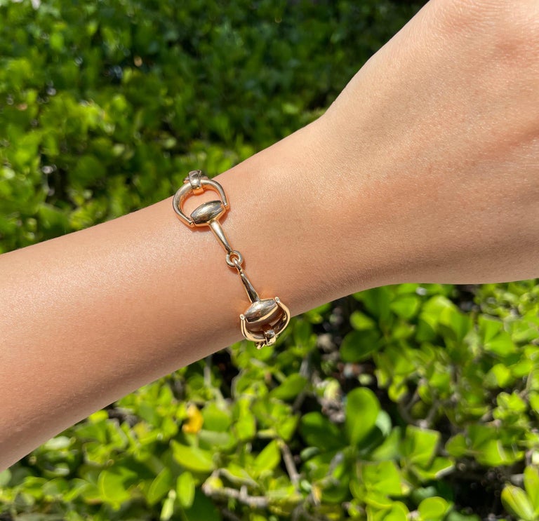 Jay Feder Vintage 18k Rose Gold Horsebit Small Bracelet For Sale at 1stDibs