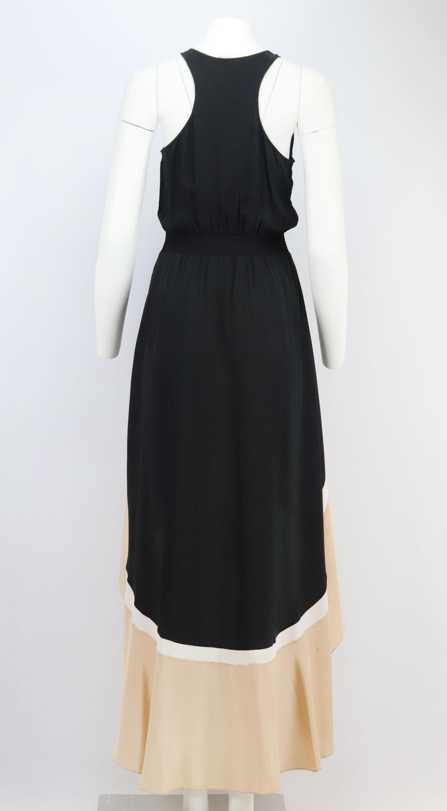 Jay Godfrey Asymmetric Striped Silk Dress US 6 UK 10 In Excellent Condition In London, GB