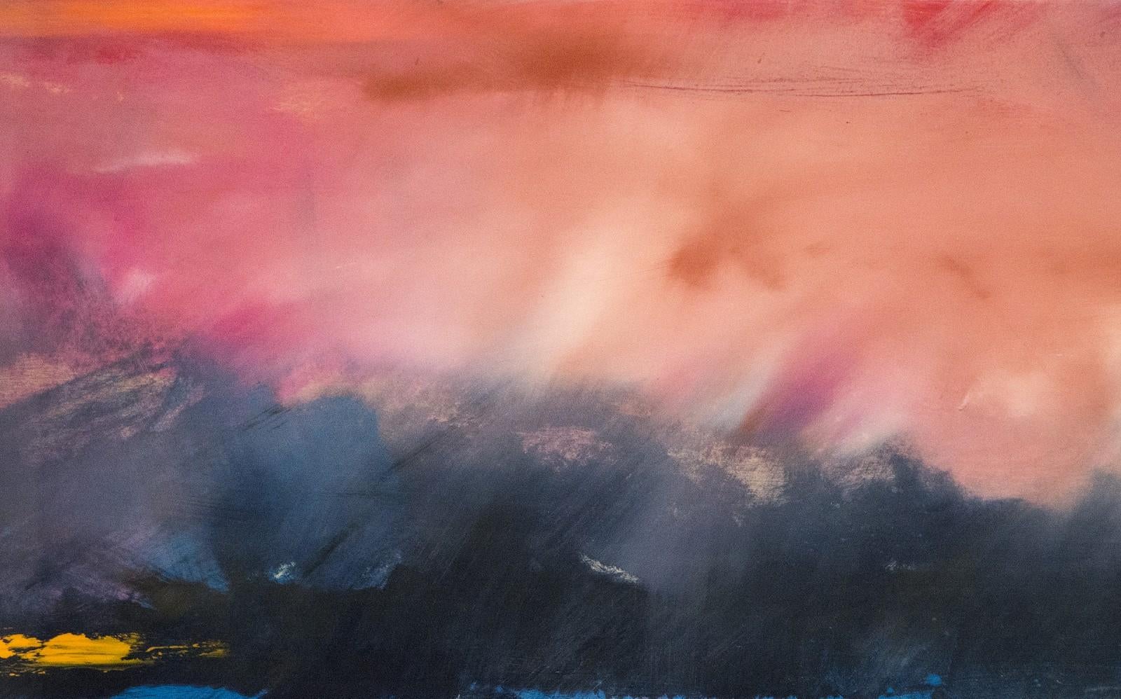 Angin 4 - atmosphärische, farbenfrohe, abstrakte Meereslandschaft, Acryl, Harz auf Tafel (Abstrakt), Painting, von Jay Hodgins