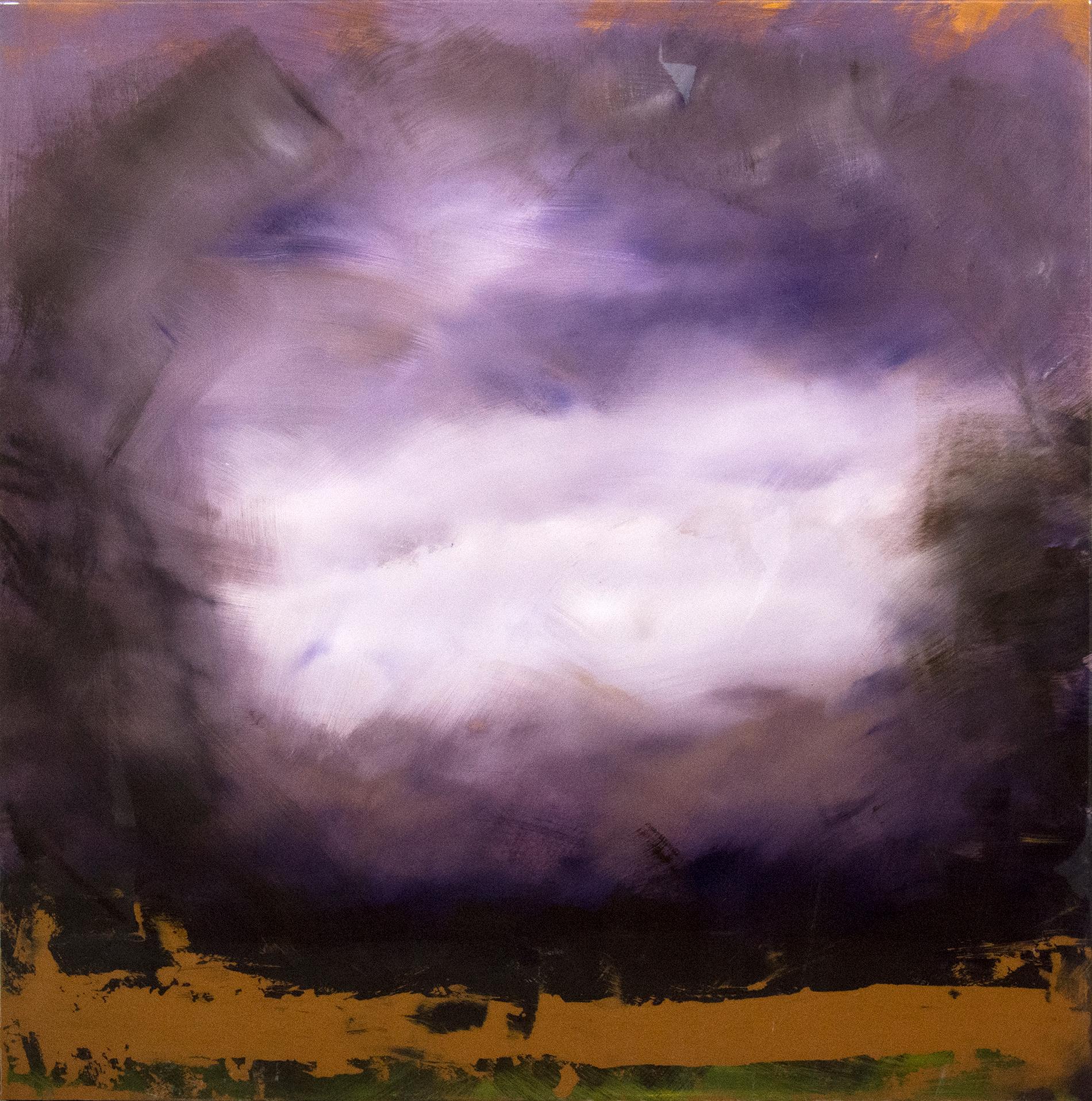Landscape Painting Jay Hodgins - Ganas 2 - paysage atmosphérique, coloré et abstrait, résine et acrylique sur panneau