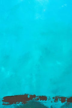 Rujuh 13 - atmosphärische, farbenfrohe, abstrakte Landschaft, Acryl, Harz auf Tafel