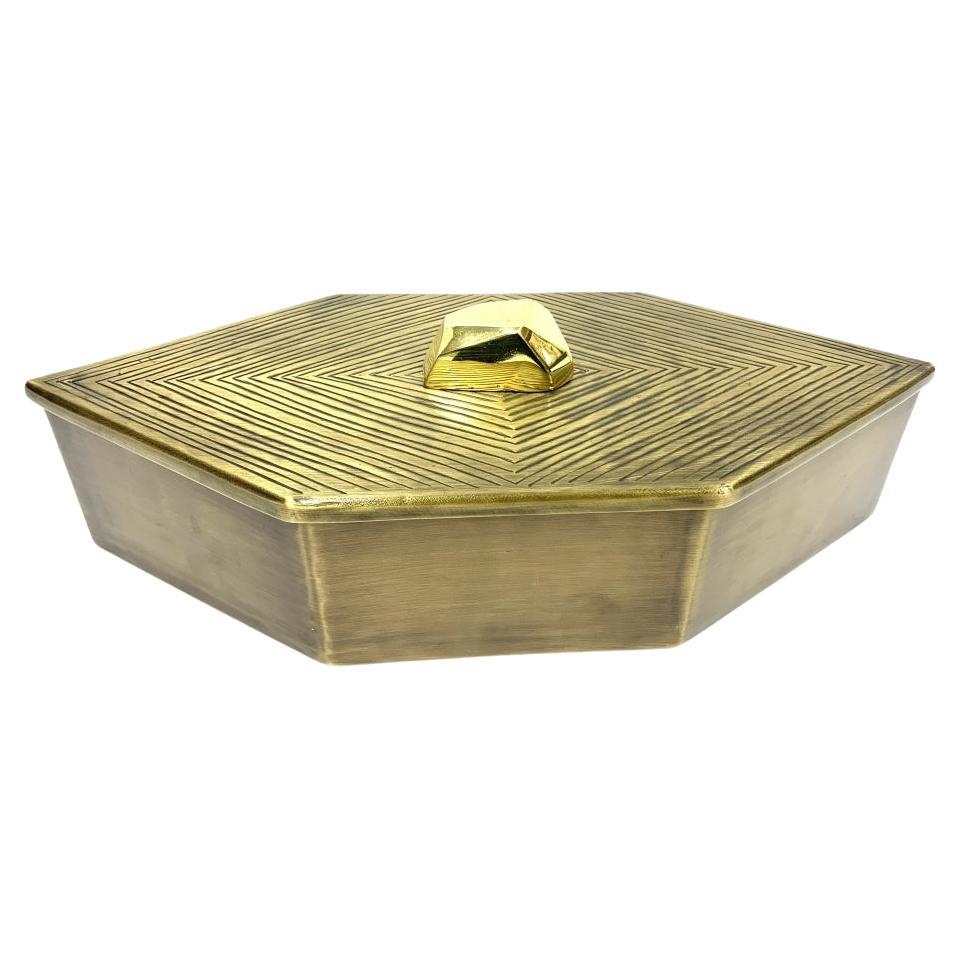 Jay Jeffers "Duval" Brass Lidded Box For Arteriors Home For Sale