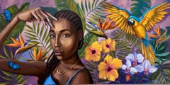 El Edén haitiano, pintura al óleo