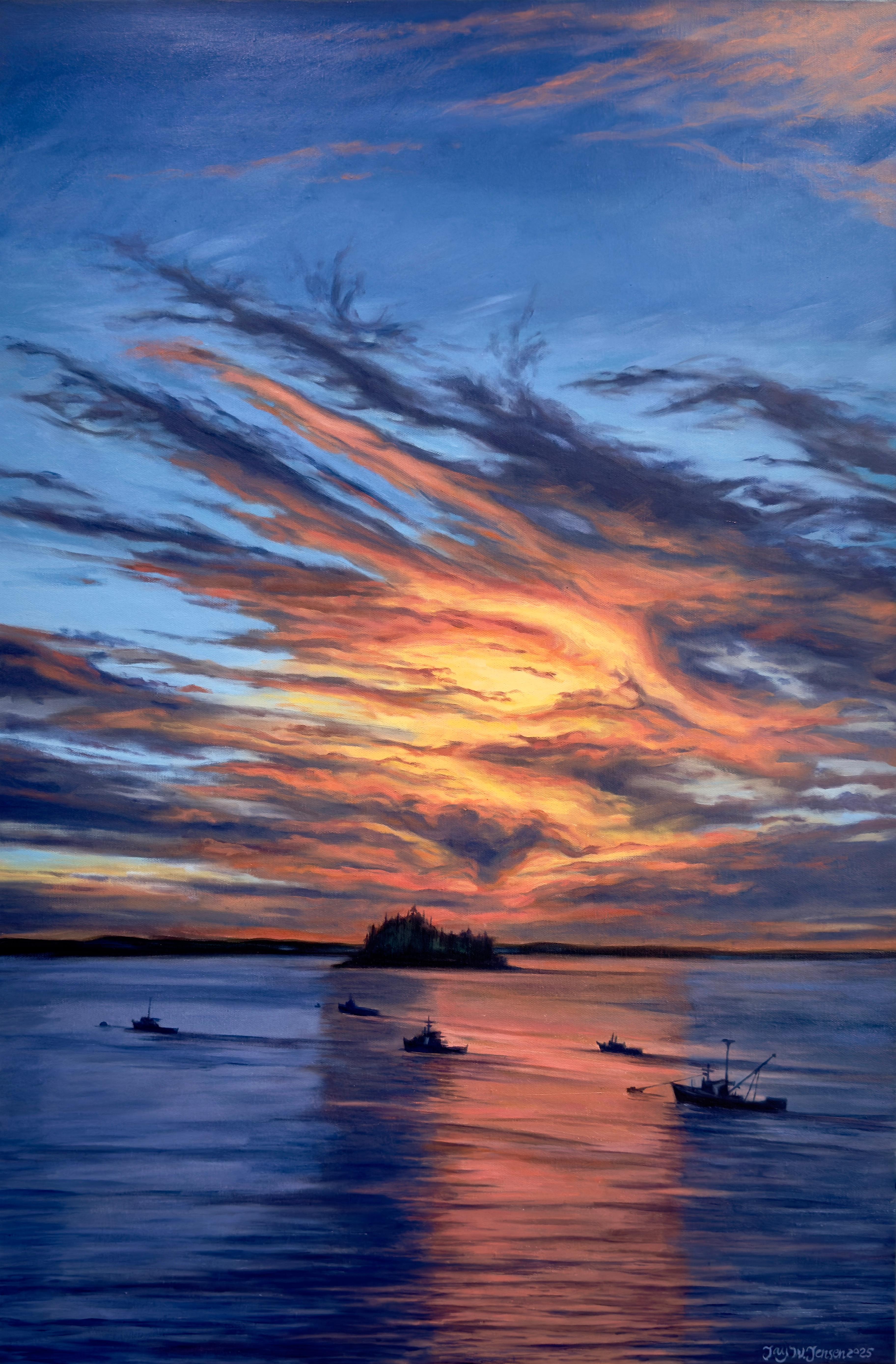 Pope
s Island, Lubec, Pintura al óleo - Art de Jay Jensen
