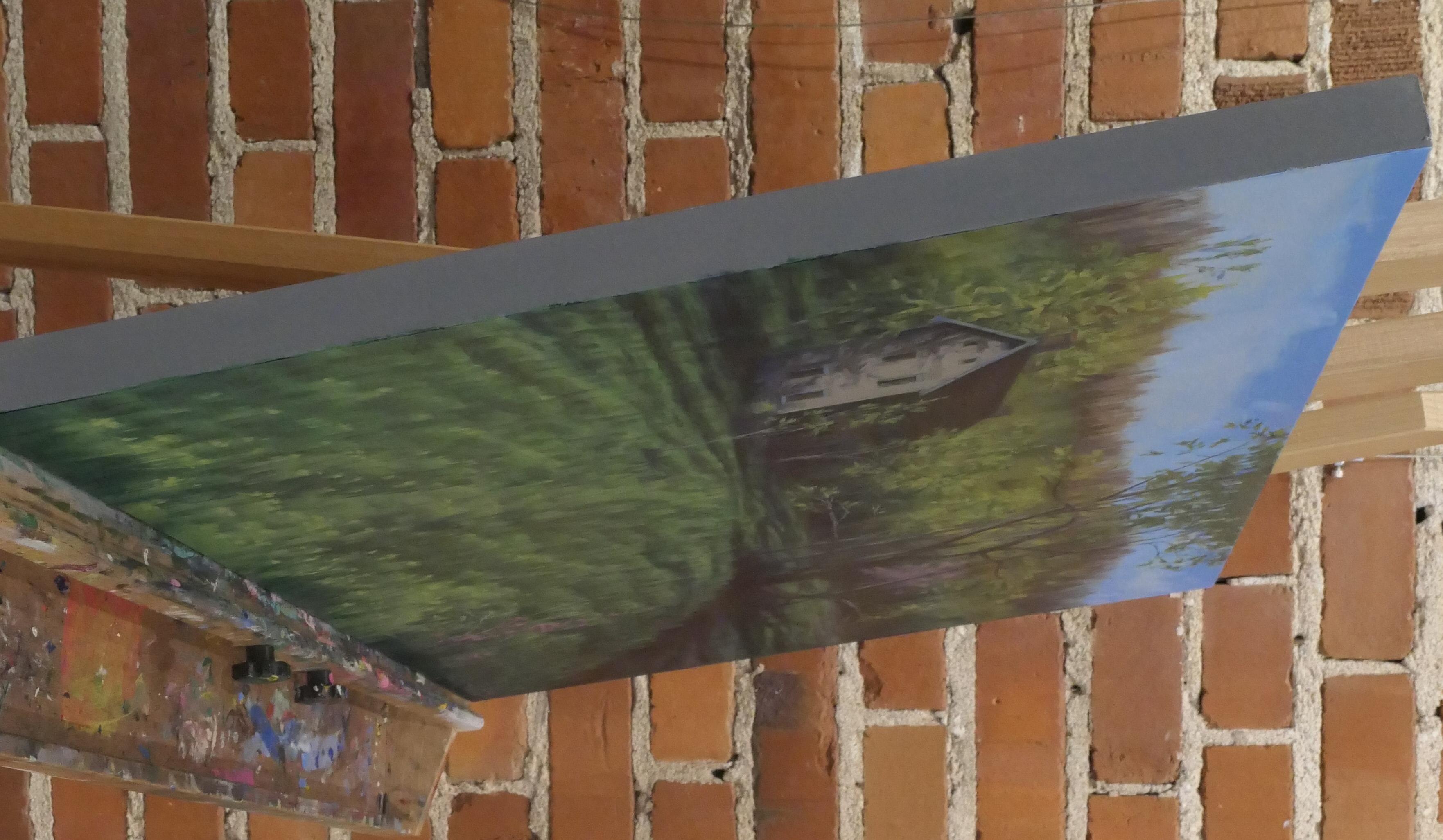 La casa Qually en primavera, pintura al óleo - Painting de Jay Jensen