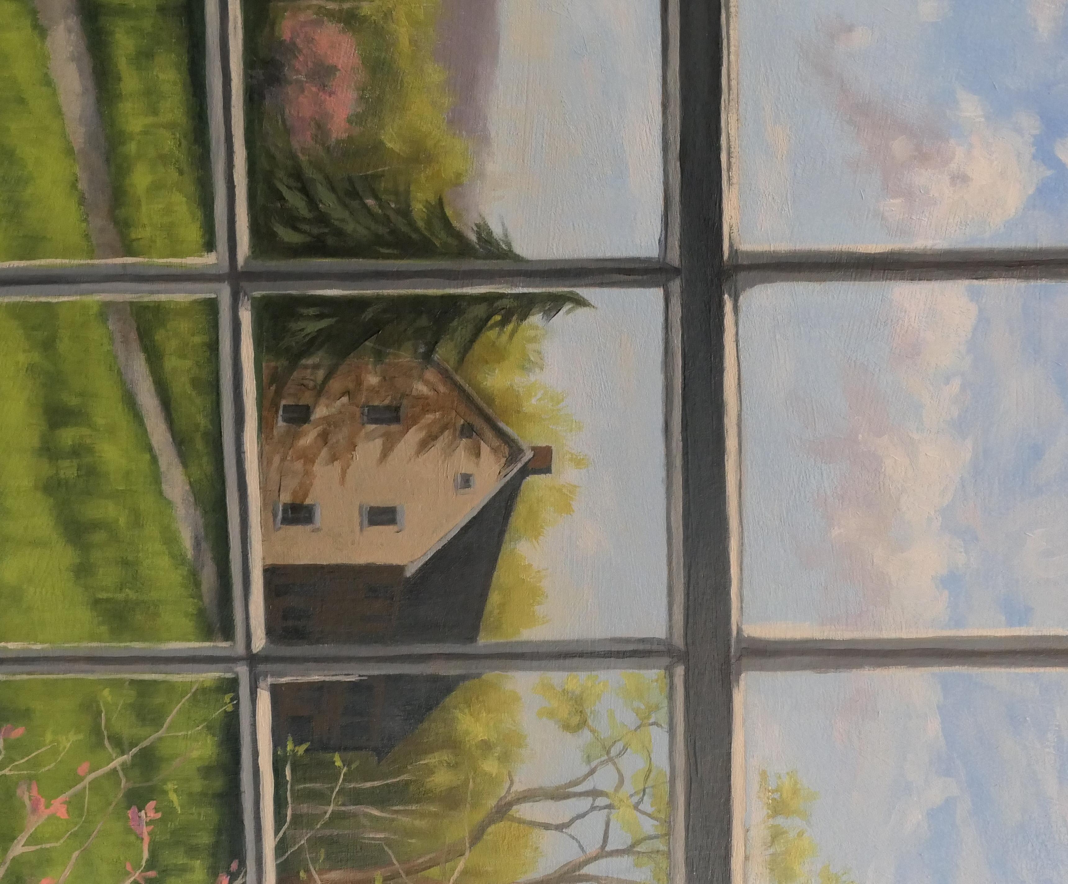 View of the Qually House, Oil Painting - Gray Interior Painting by Jay Jensen