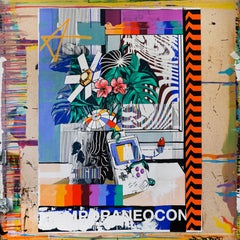 Simbionte Acrylic Painting on Cotton Canvas, Street Art, Signed, 2010+
