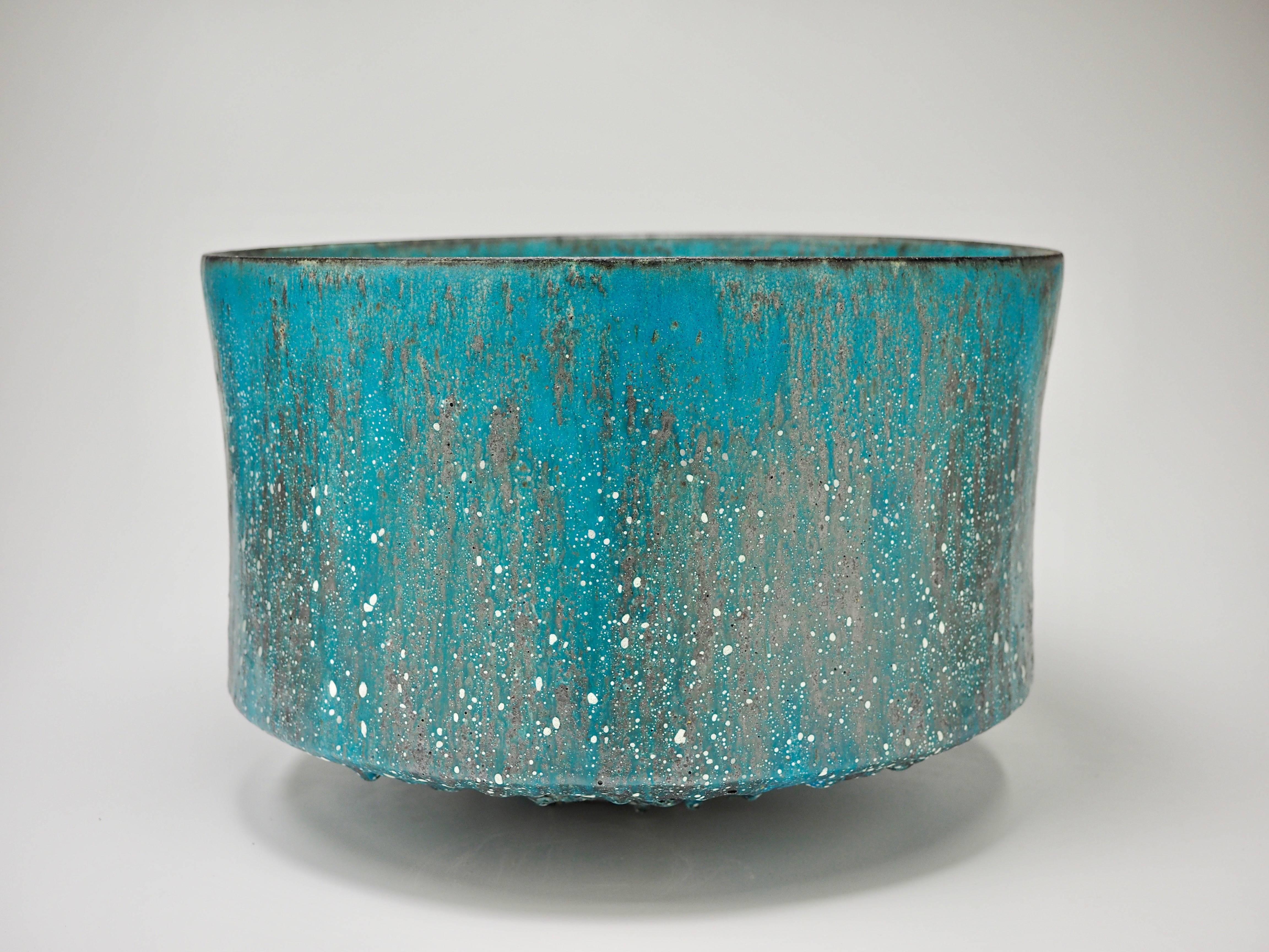 Jay Kvapil Abstract Sculpture - Turquoise Blue Vessel
