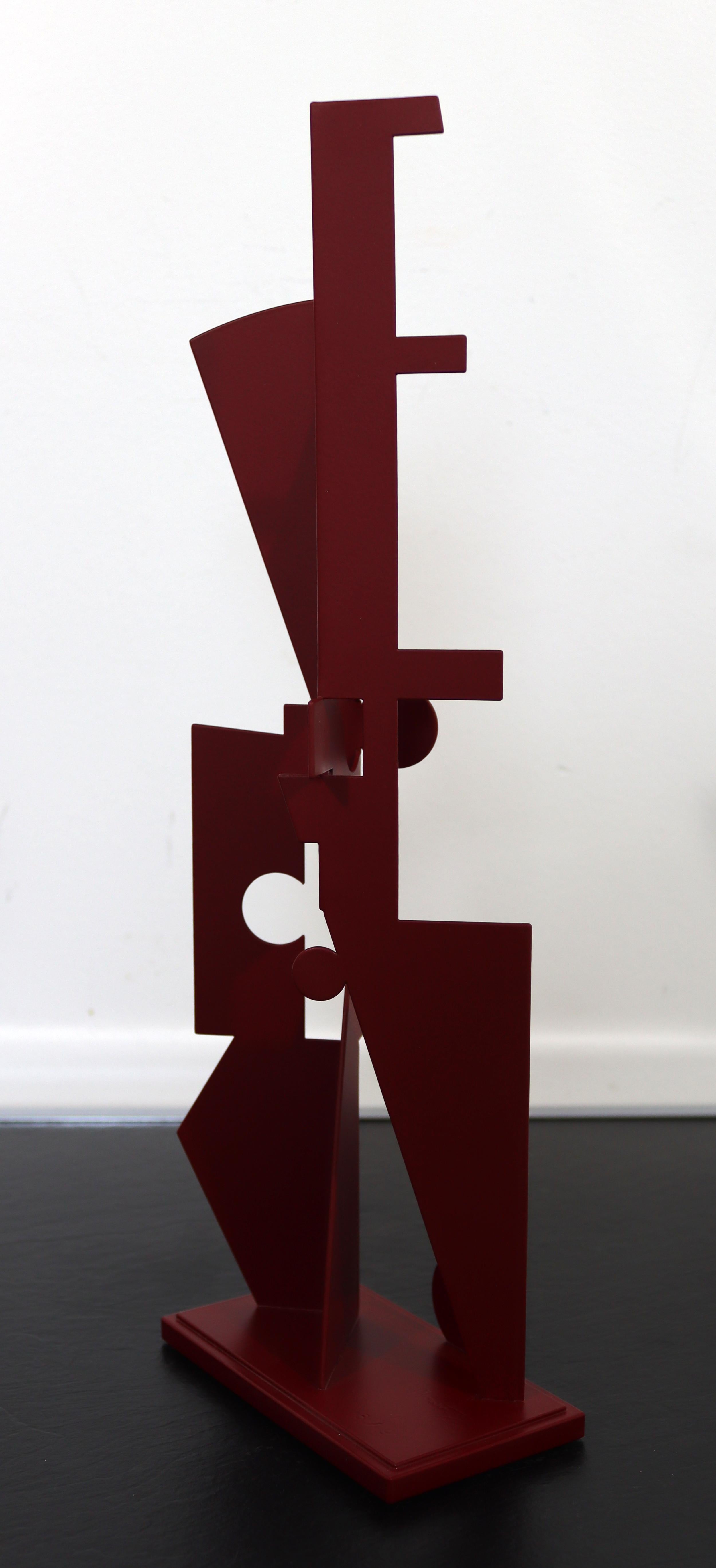 For your consideration is a spectacular red abstract modern sculpture 8/9 by Michigan artist Jay Lefkowitz (15.5 x 5.5 x 3). Lefkowitz (1952-) is a highly respected abstract artist who works in a wide variety of media and styles. His works are