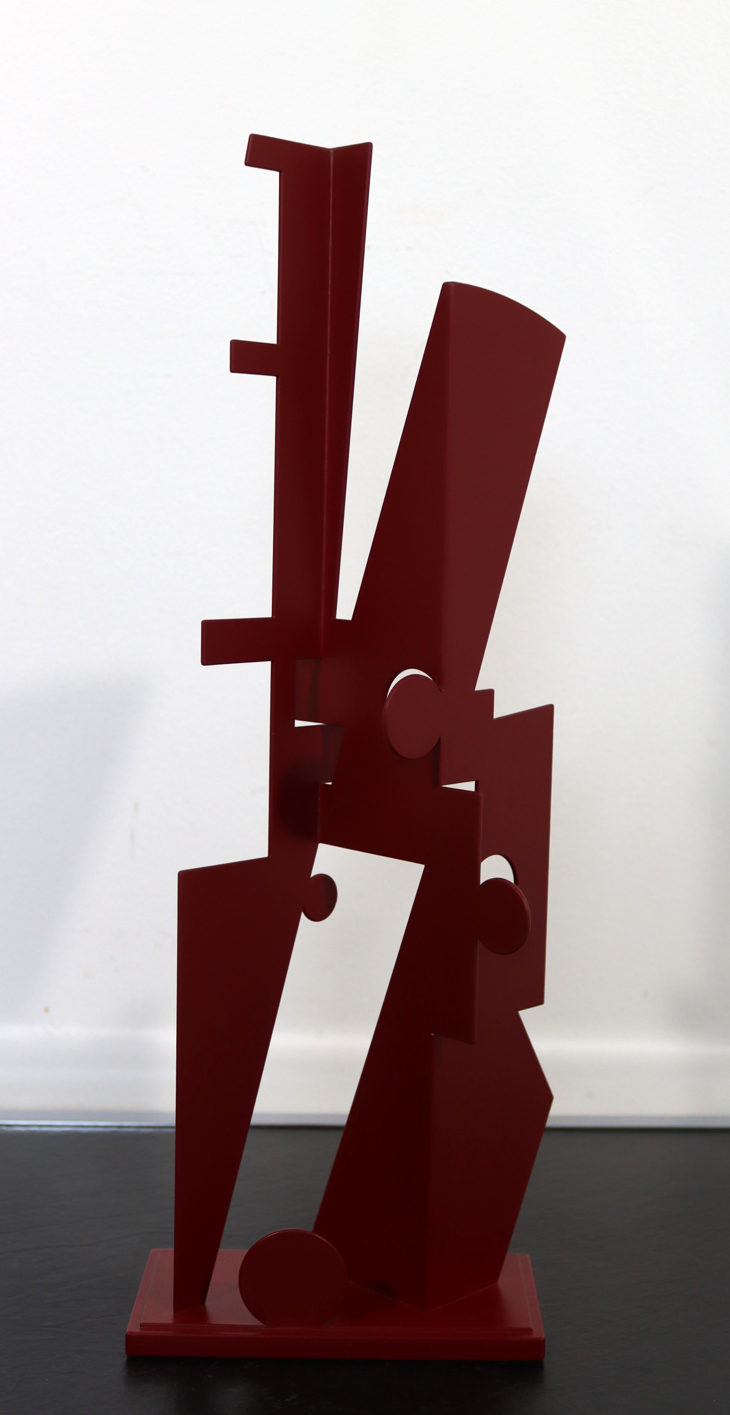 20th Century Jay Lefkowitz Red Abstract Contemporary Metal Sculpture