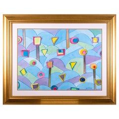 Jay Lefkowitz Whirl Jungle Horizontal Signed Modern Mixed Media on Paper 2008