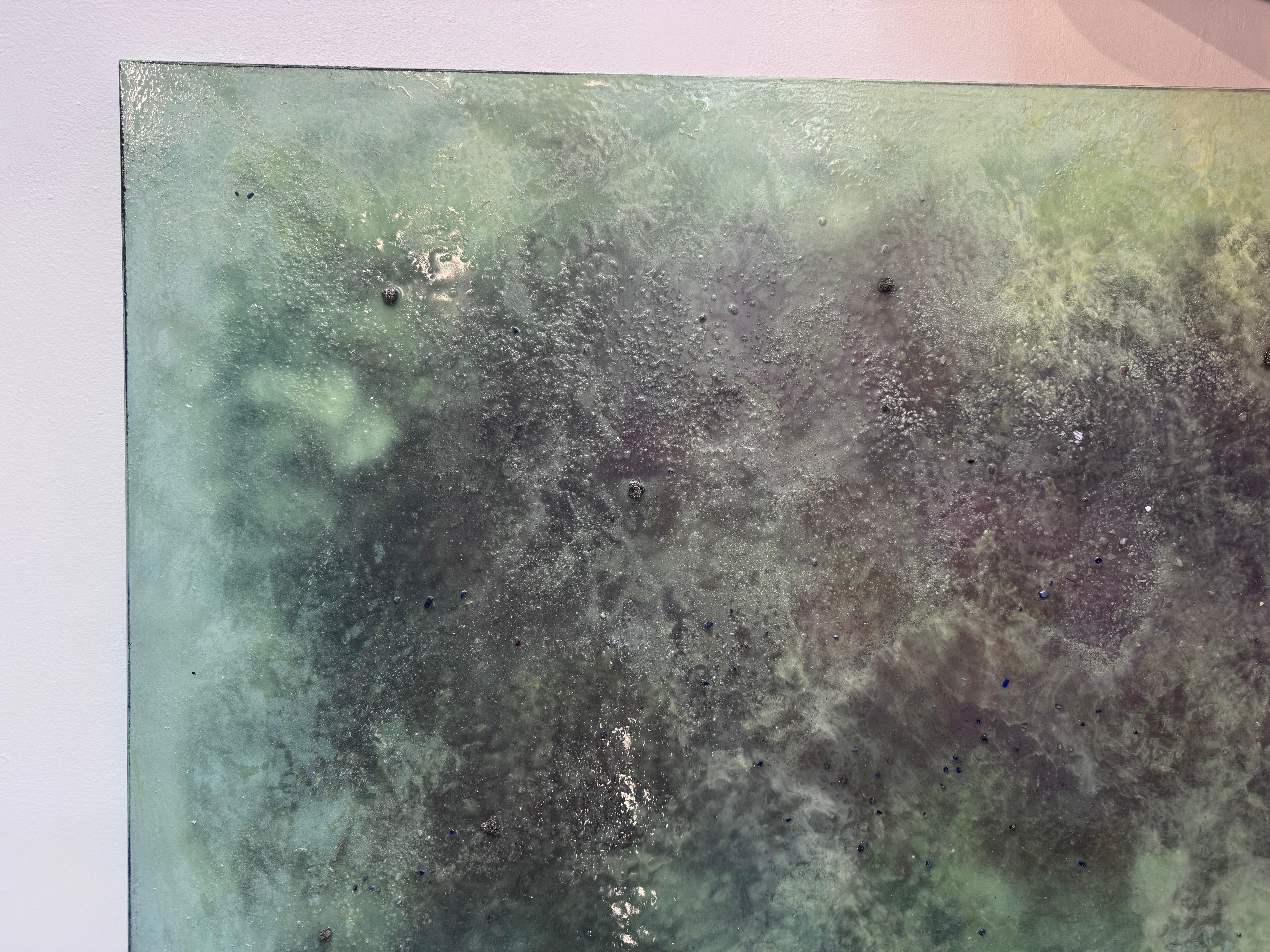 VORTEX 015 - Gray Abstract Painting by Jay Mikal