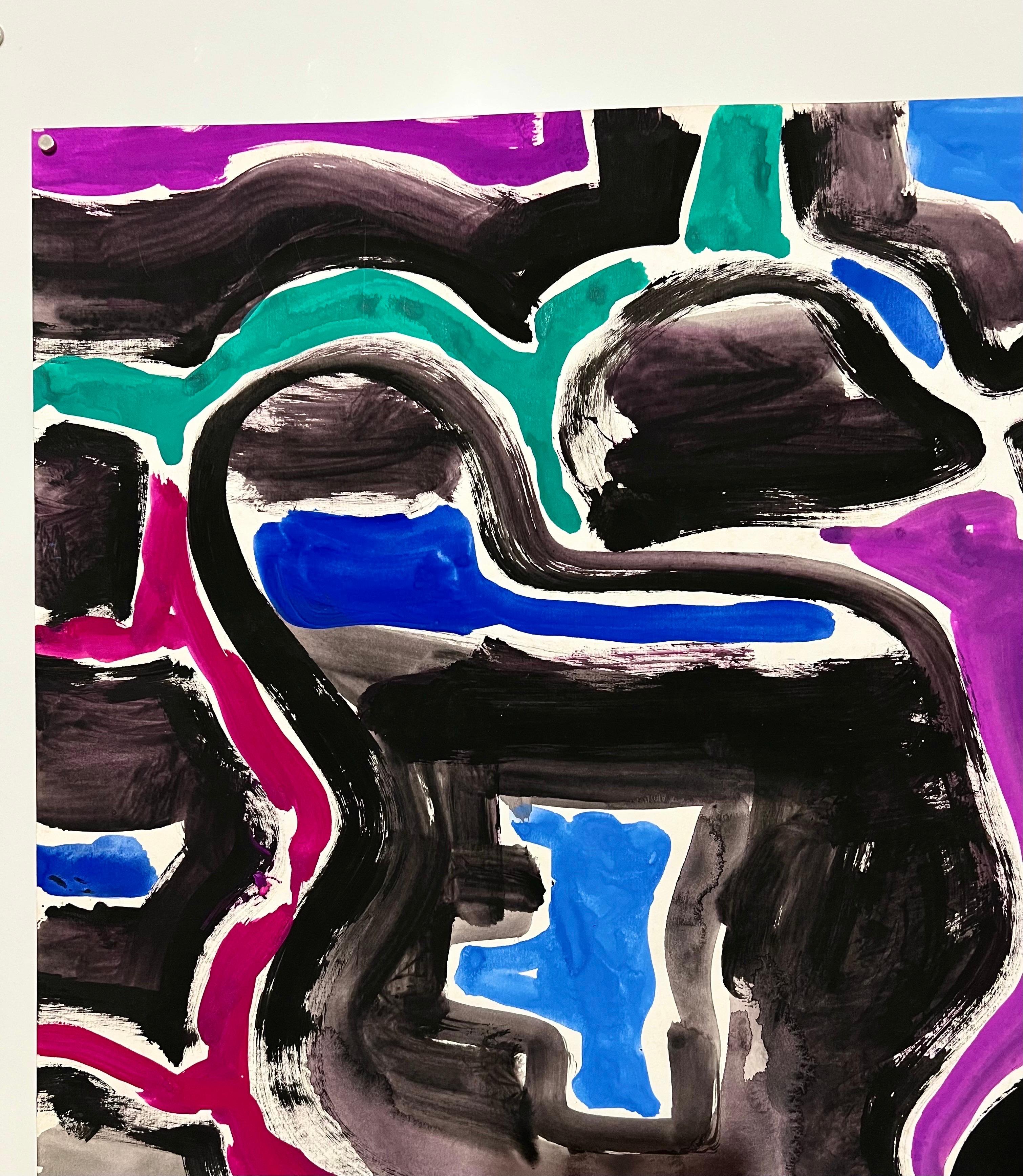 Abstract Expressionism Jay Milder Rhino Horn Painting Bold Colorful Pop Art im Angebot 2