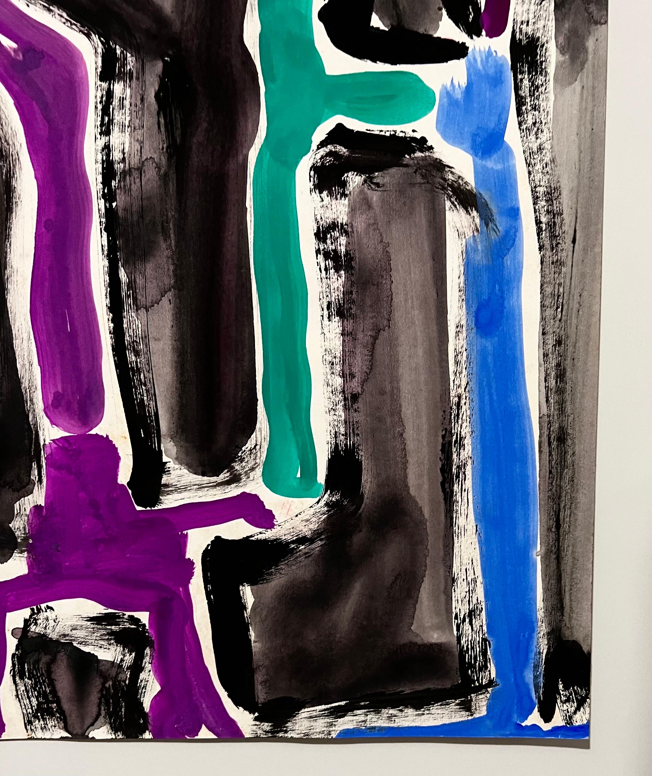 Abstract Expressionism Jay Milder Rhino Horn Painting Bold Colorful Pop Art im Angebot 3