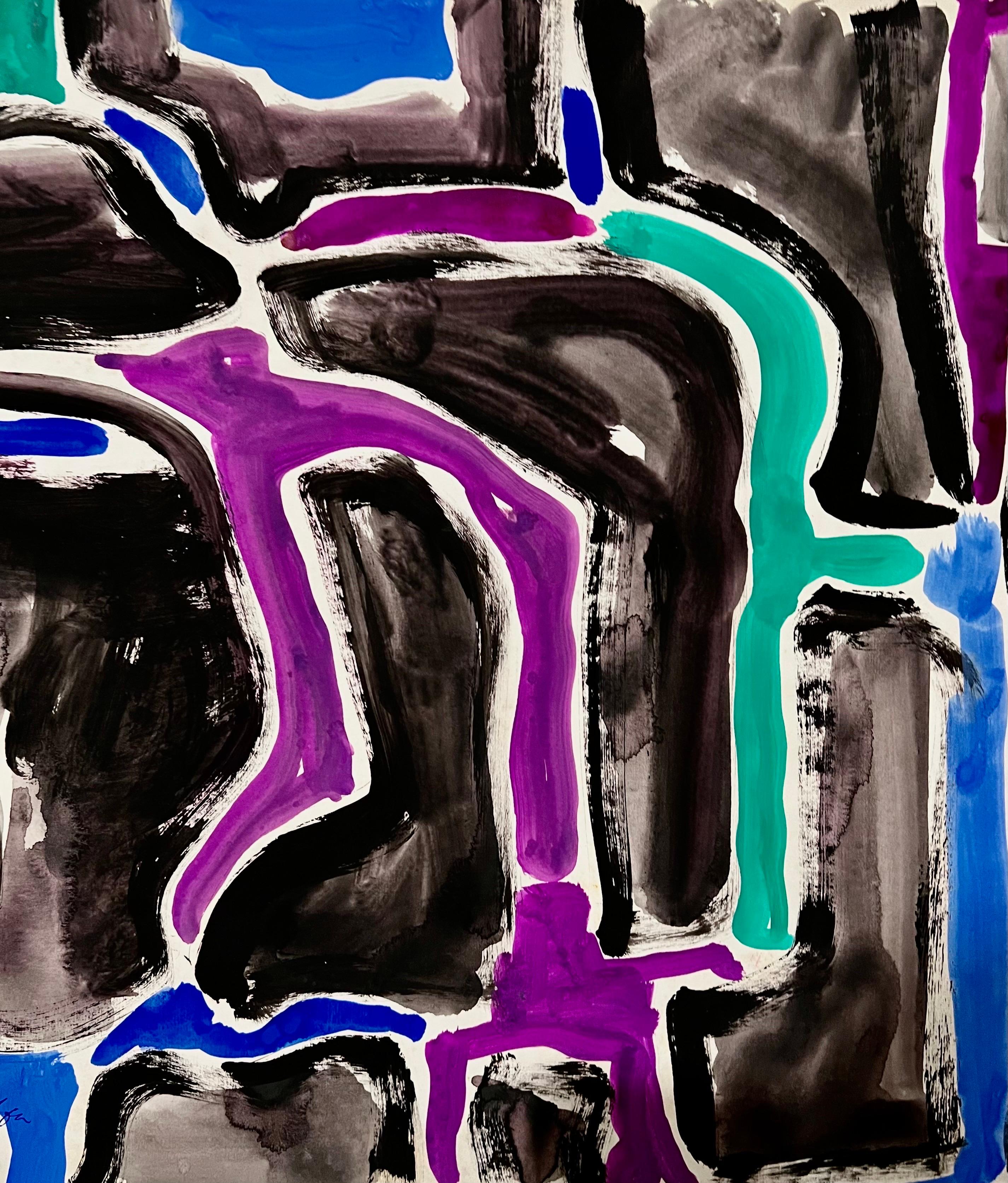 Abstract Expressionism Jay Milder Rhino Horn Painting Bold Colorful Pop Art im Angebot 4