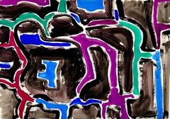 Abstract Expressionism Jay Milder Rhino Horn Painting Bold Colorful Pop Art