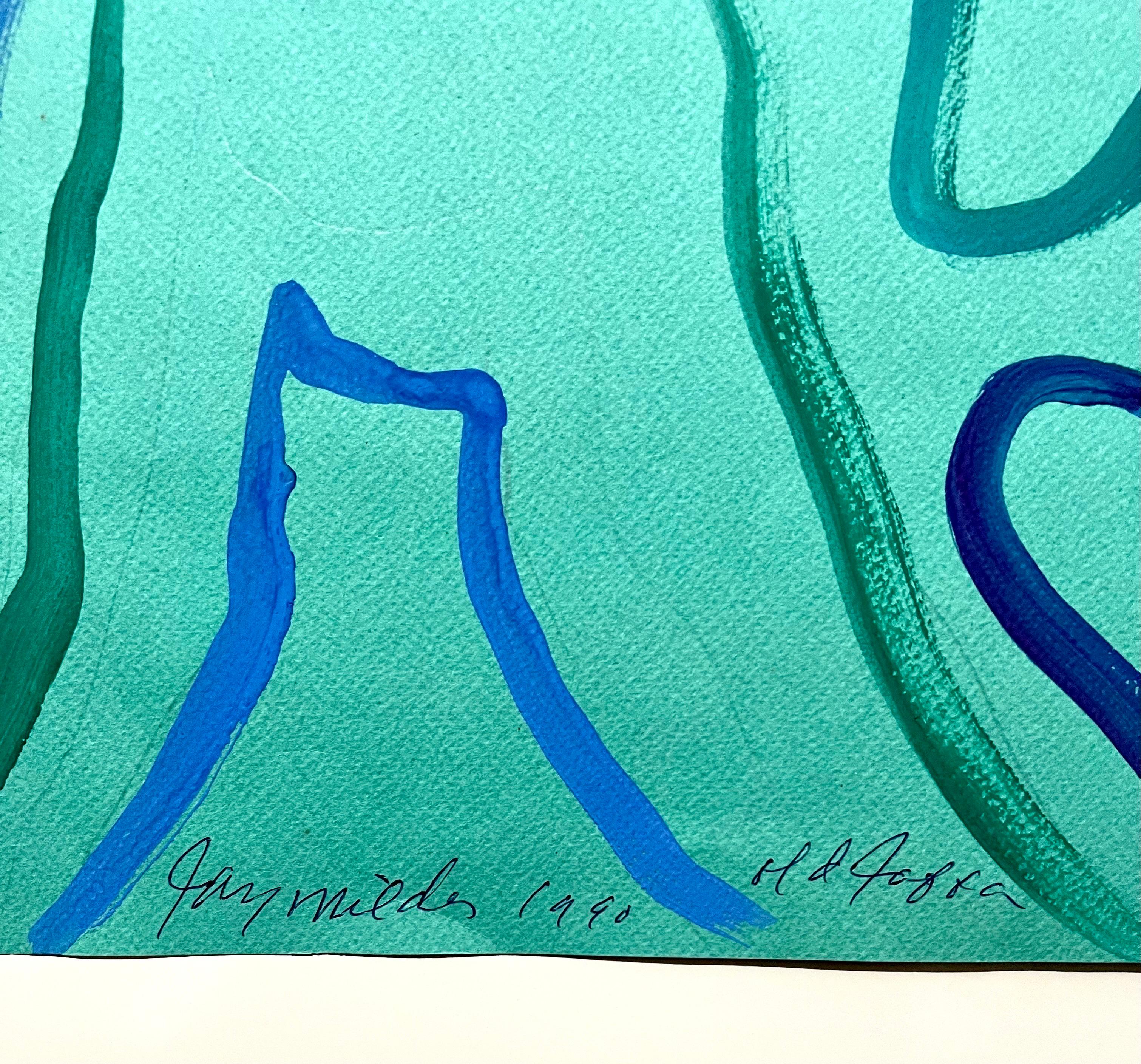 Abstrakter Expressionist Landschaft Jay Milder Rhino Horn Malerei Amerikanische Pop Art im Angebot 2