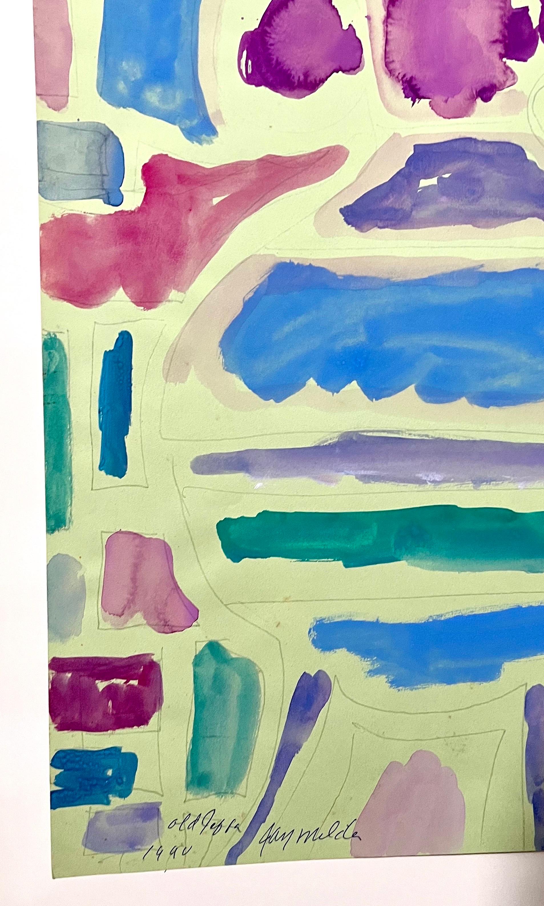 Abstrakter Expressionist Landschaft Jay Milder Rhino Horn Malerei Amerikanische Pop Art im Angebot 2