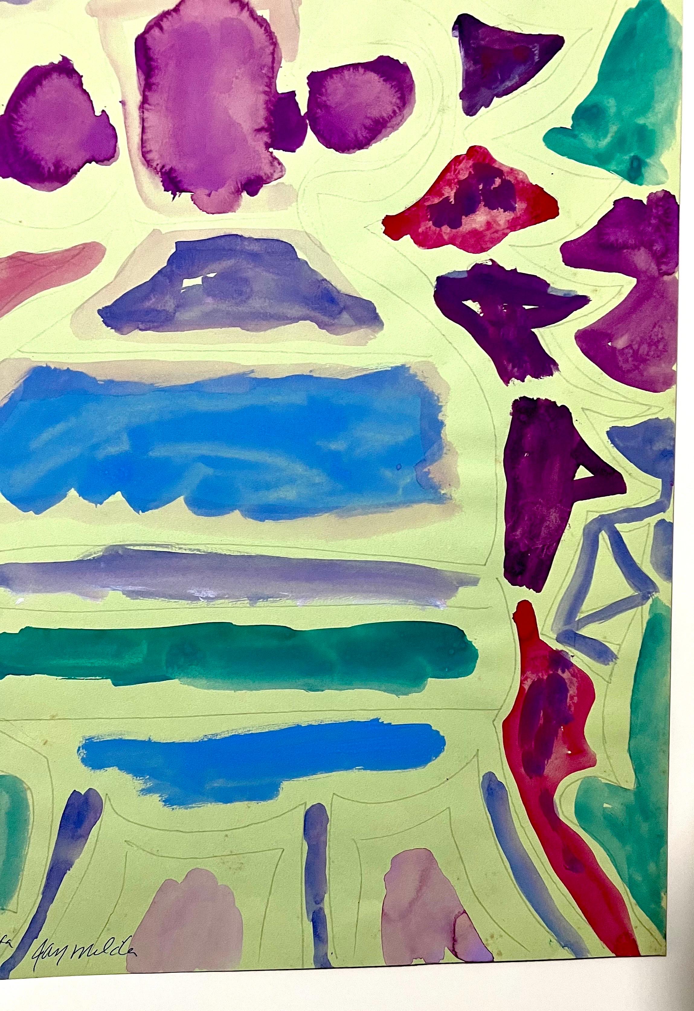 Abstrakter Expressionist Landschaft Jay Milder Rhino Horn Malerei Amerikanische Pop Art im Angebot 3