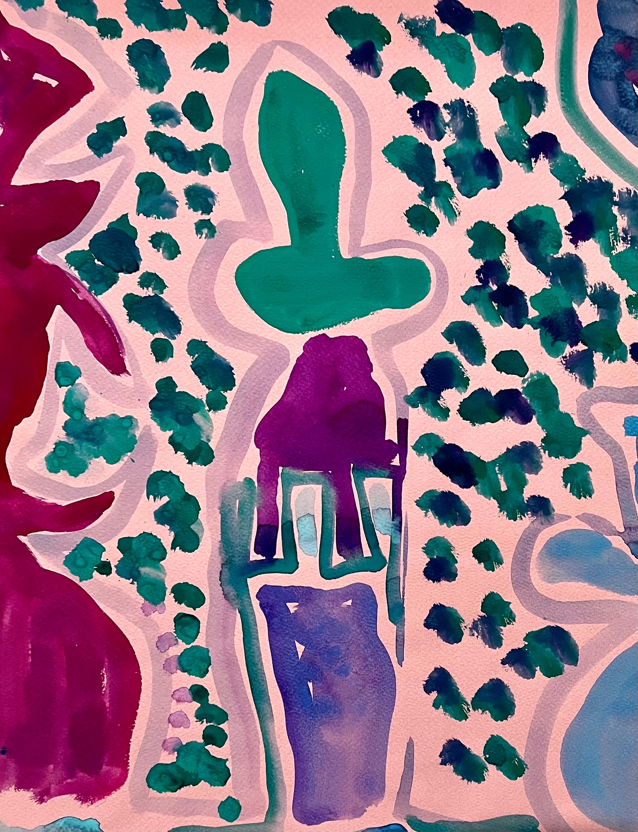 Paesaggio espressionista astratto Jay Milder Pittura con corno di rinoceronte Pop Art americana in vendita 4