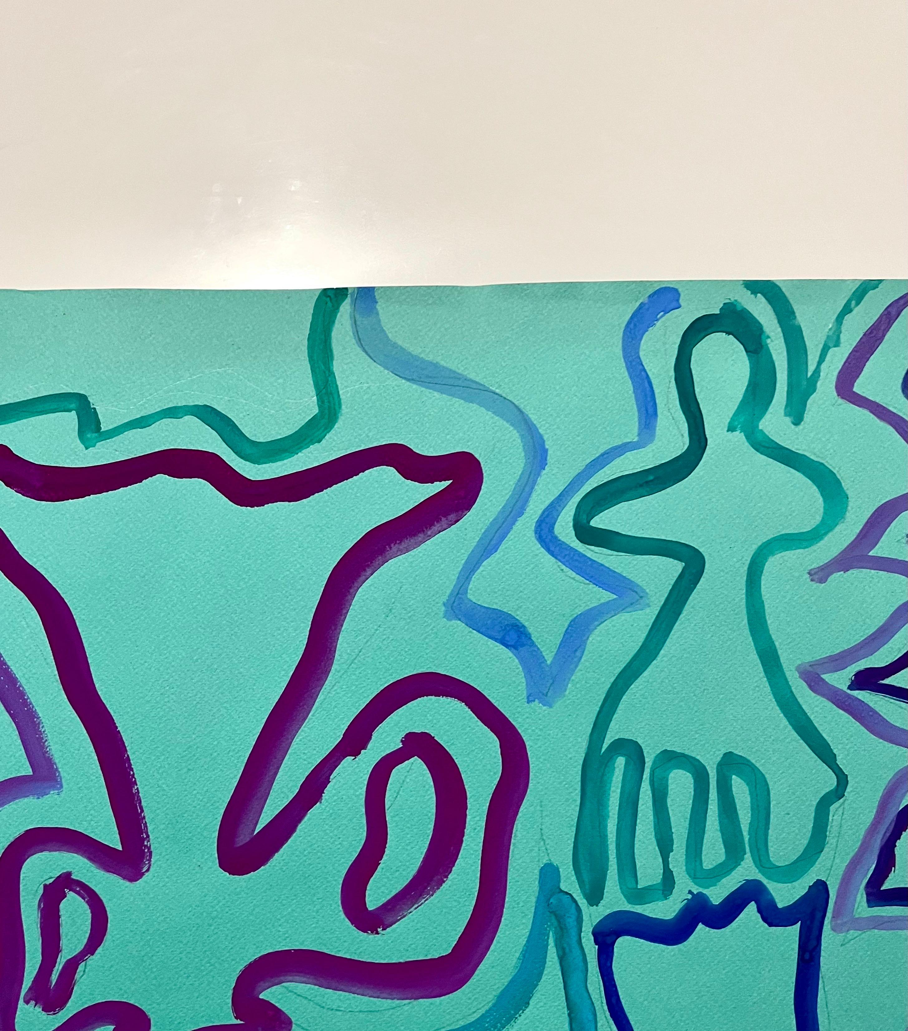 Abstrakter Expressionist Landschaft Jay Milder Rhino Horn Malerei Amerikanische Pop Art im Angebot 4