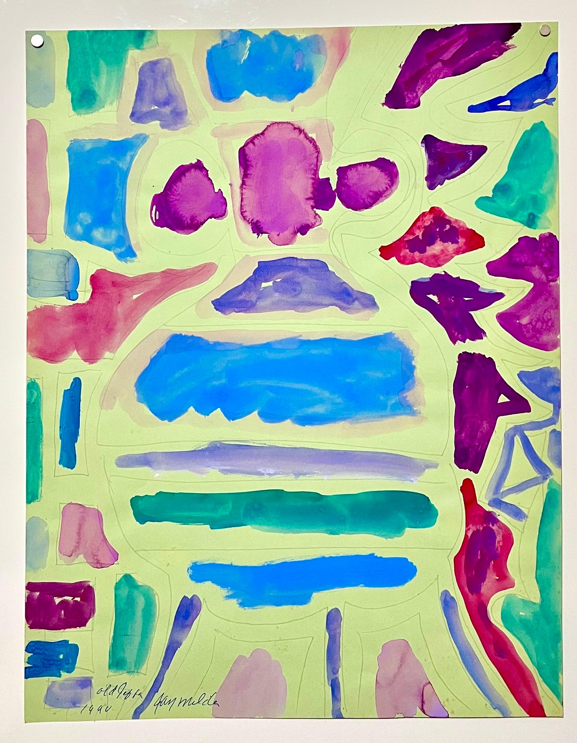 Abstrakter Expressionist Landschaft Jay Milder Rhino Horn Malerei Amerikanische Pop Art im Angebot 5