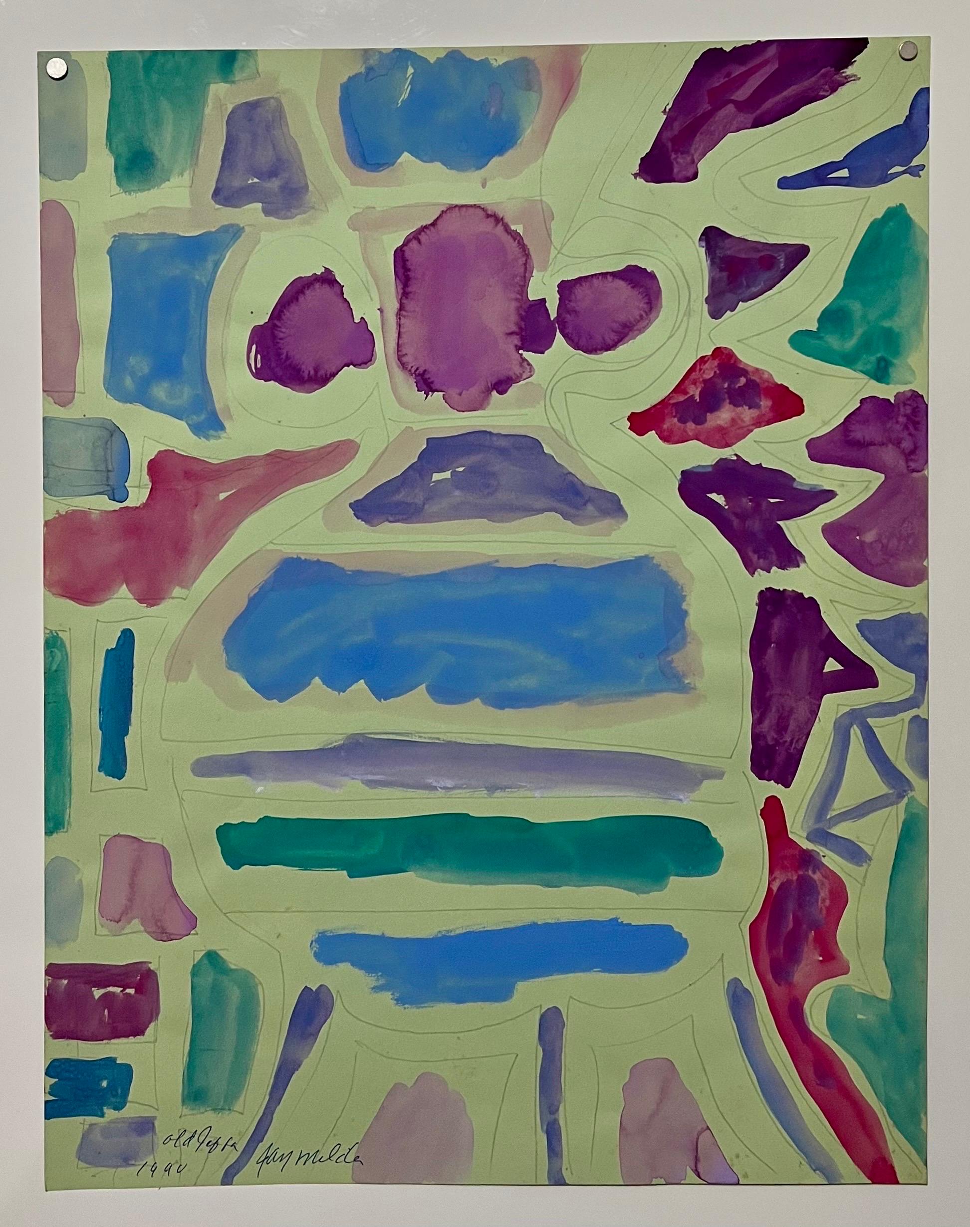 Paisaje Expresionista Abstracto Jay Milder Pintura Cuerno de Rinoceronte Arte Pop Americano en venta 6