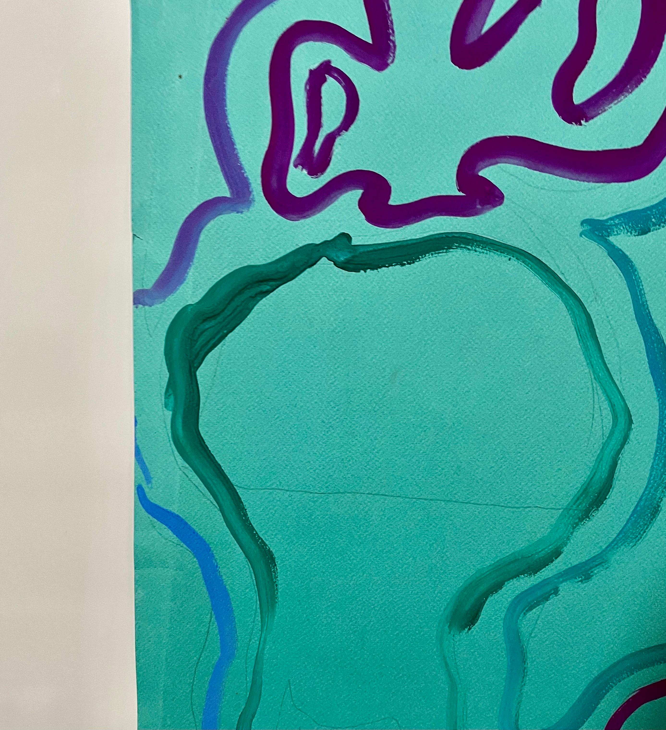 Abstrakter Expressionist Landschaft Jay Milder Rhino Horn Malerei Amerikanische Pop Art im Angebot 6