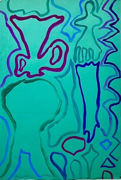 Abstract Expressionist Landscape Jay Milder Rhino Horn Painting American Pop Art