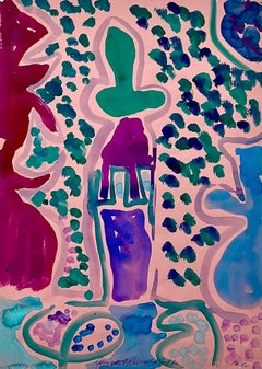 Abstract Expressionist Landscape Jay Milder Rhino Horn Painting American Pop Art