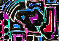 Jay Milder - Paesaggio astratto israeliano Jay Milder Pittura con corno di rinoceronte Jaffa, Israel Pop Art Paesaggio astratto israeliano Jay Milder Pittura con corno di rinoceronte Jaffa, Israel Pop Art