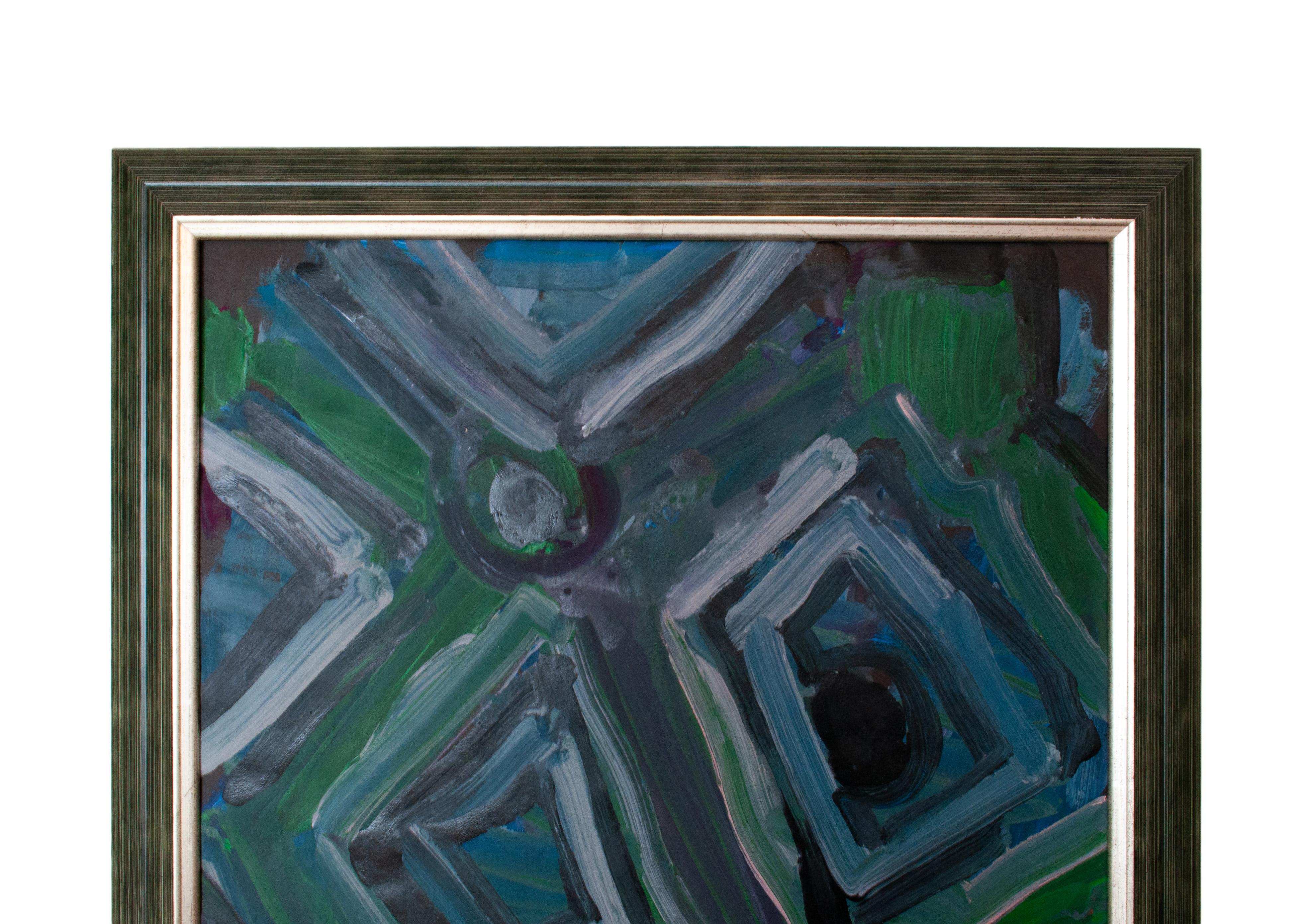 Modernes abstraktes Gemälde in Acryl und Öl, von dem berühmten New Yorker Künstler Jay Milder (geb. 1934), signiert und datiert.

Milder ist ein abstrakter Maler, der 1958 als Mitbegründer der 