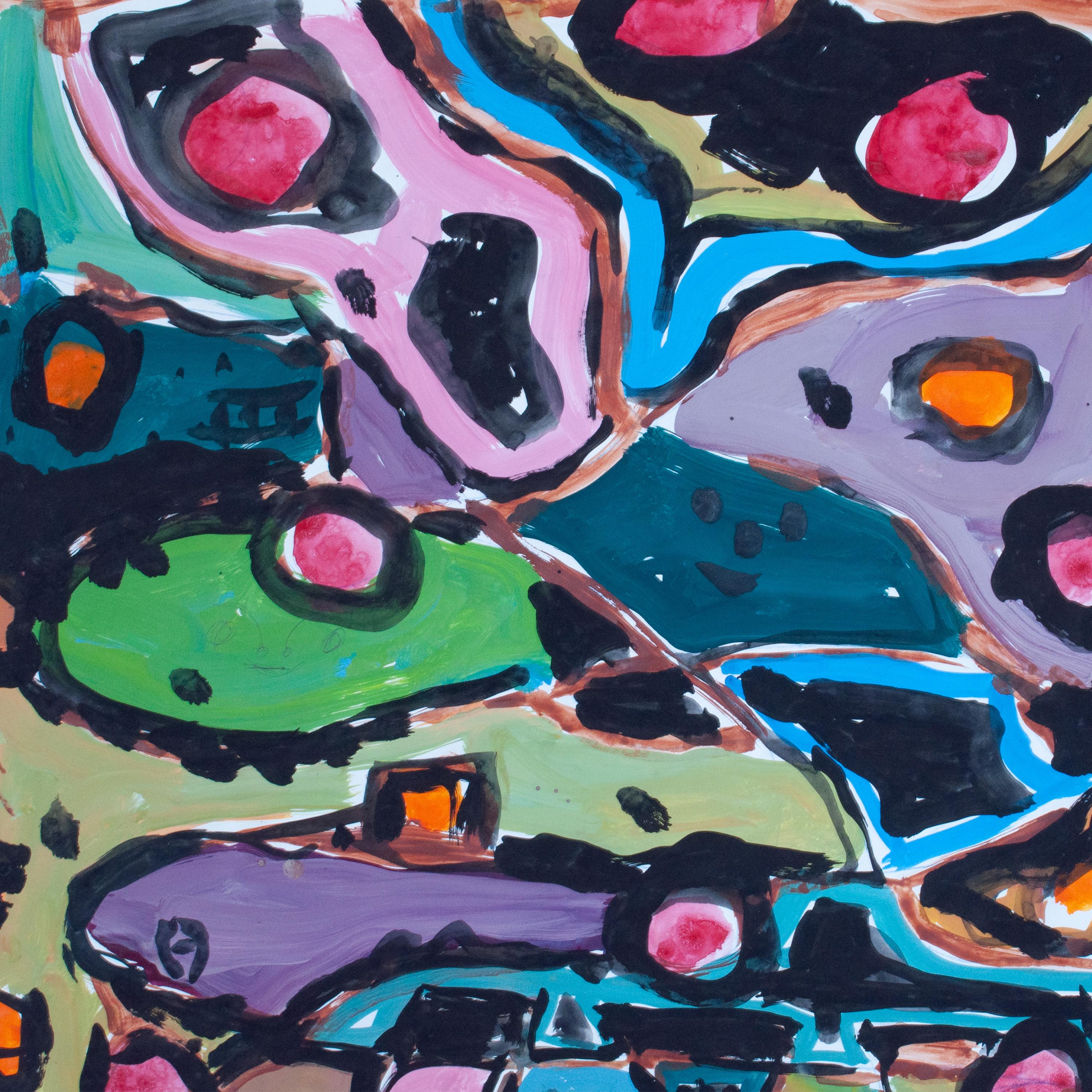 Modernes abstraktes Gemälde mit Acryl- und Ölfarben des berühmten New Yorker Künstlers Jay Milder (geb. 1934), Titel 