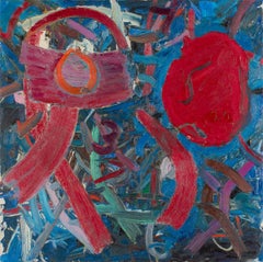 Vibrant Abstract Rhino Horn Figurative Expressionist Painting