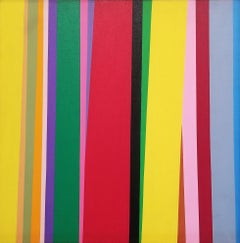 Vintage Untitled #4 /// Abstract Geometric Striped Jay Rosenblum New York Art Painting 