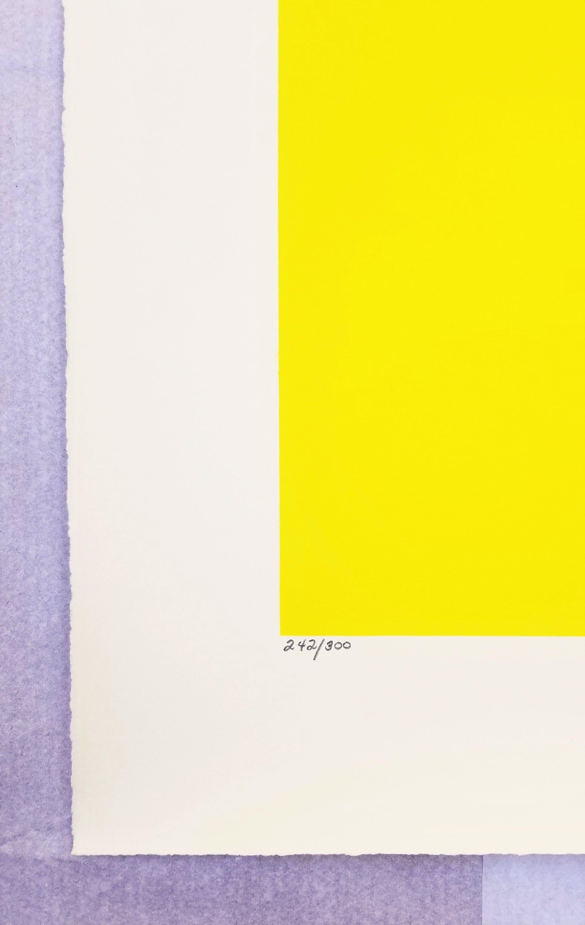 Grove n°1 /// Abstract Geometric Colorful Jay Rosenbulm New York Screenprint Art - Jaune Abstract Print par Jay Rosenblum