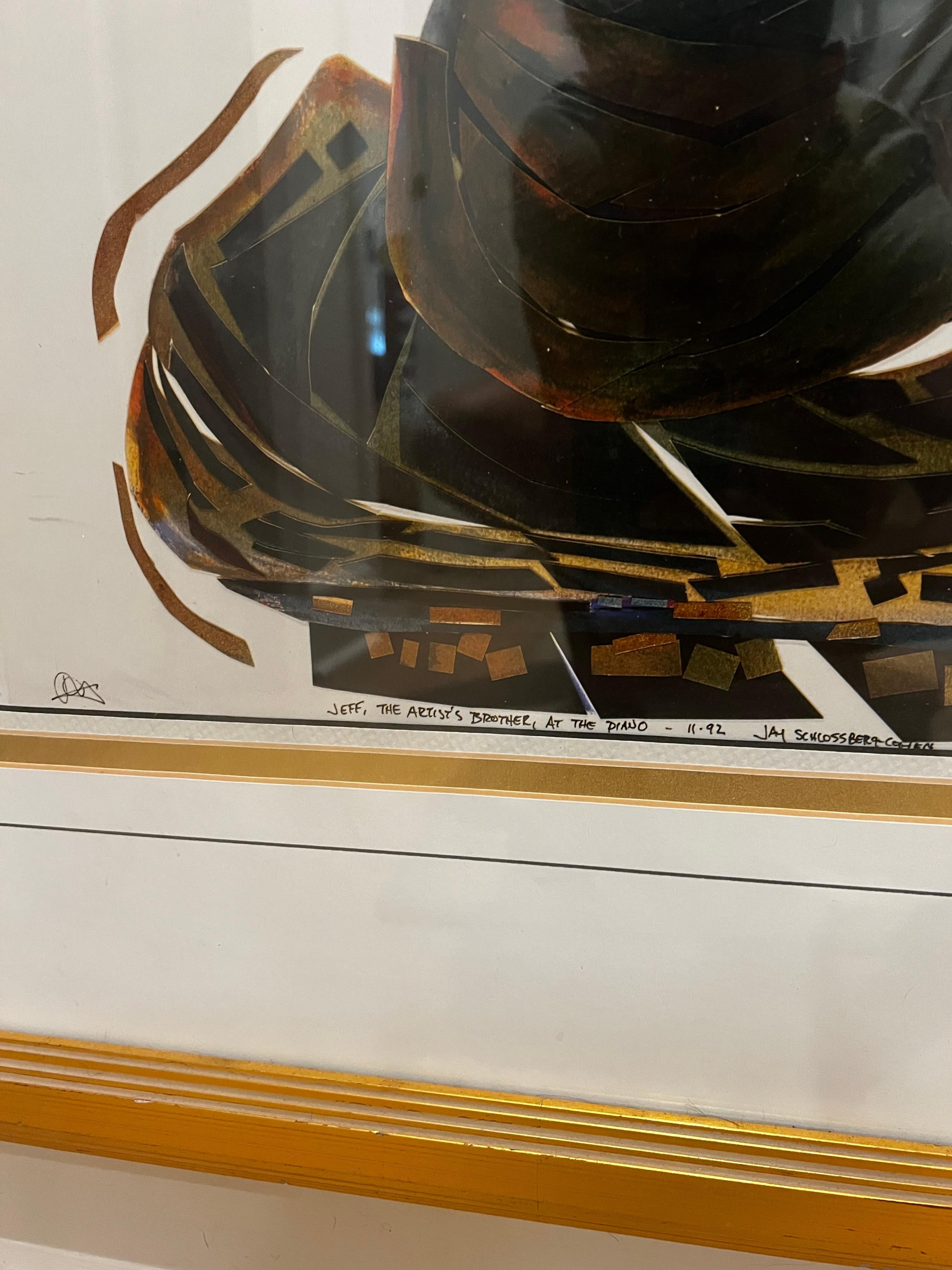 Américain Jay Sclossberg-Cohen Fine Art - Jeff, le frère de l'artiste, au piano en vente