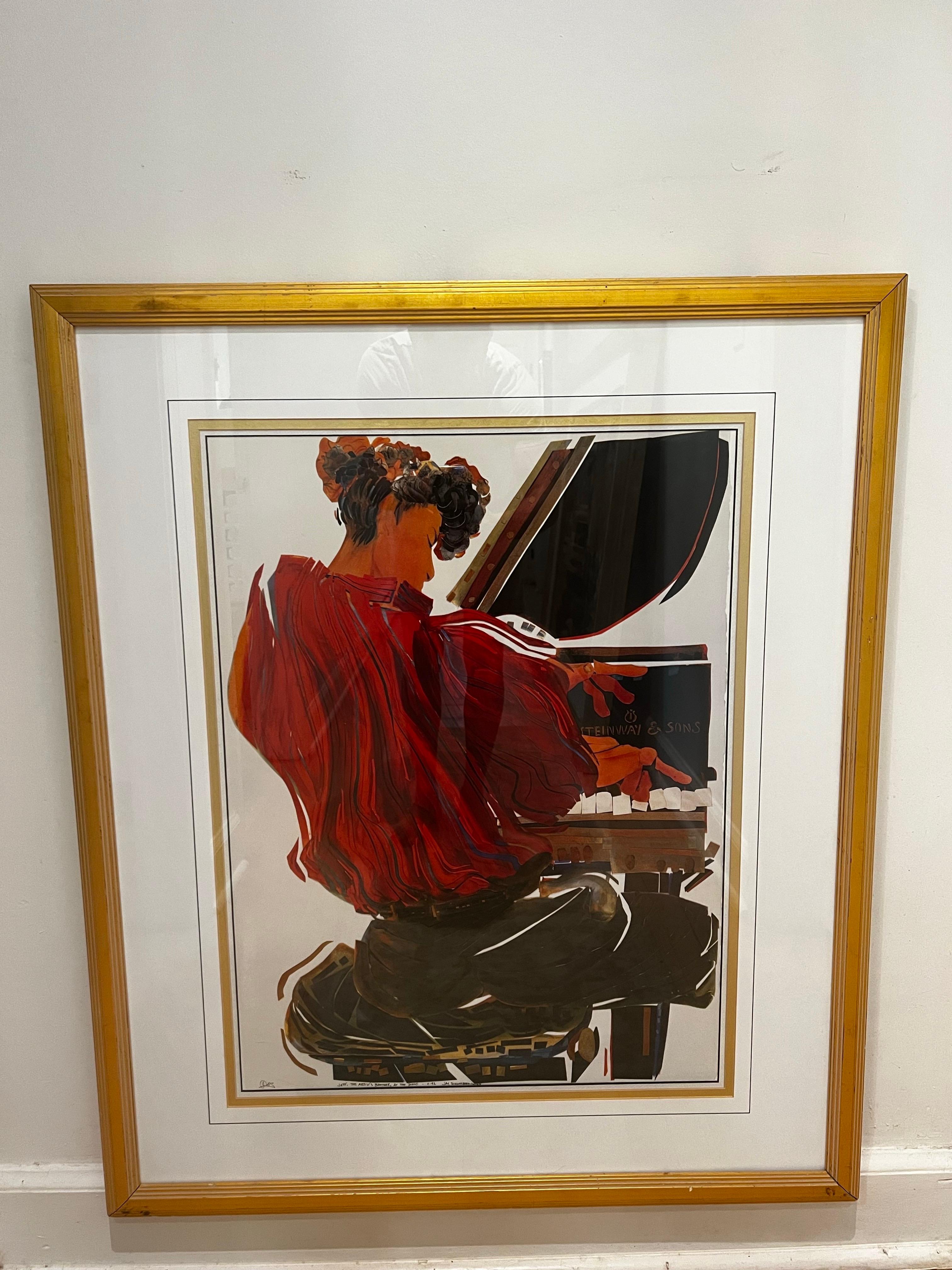 Jay Sclossberg-Cohen Fine Art - Jeff, le frère de l'artiste, au piano en vente 2