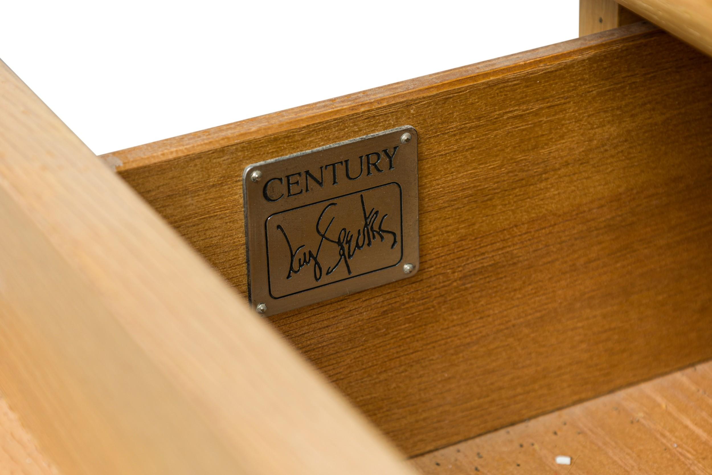 20th Century Jay Spectre American Modern White Oak and Chrome Ribbed Chest of Drawers For Sale