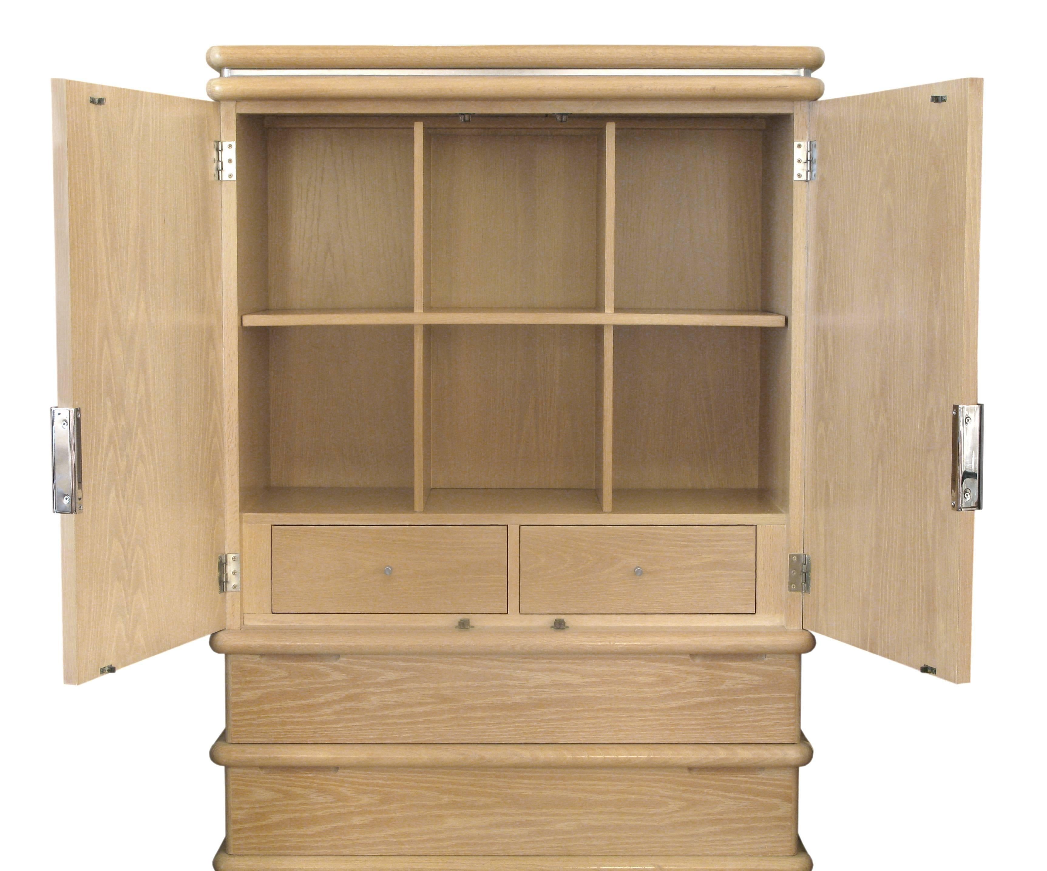 Modern Jay Spectre Chest/Cabinet in Bleached Oak 1980s (Signed)