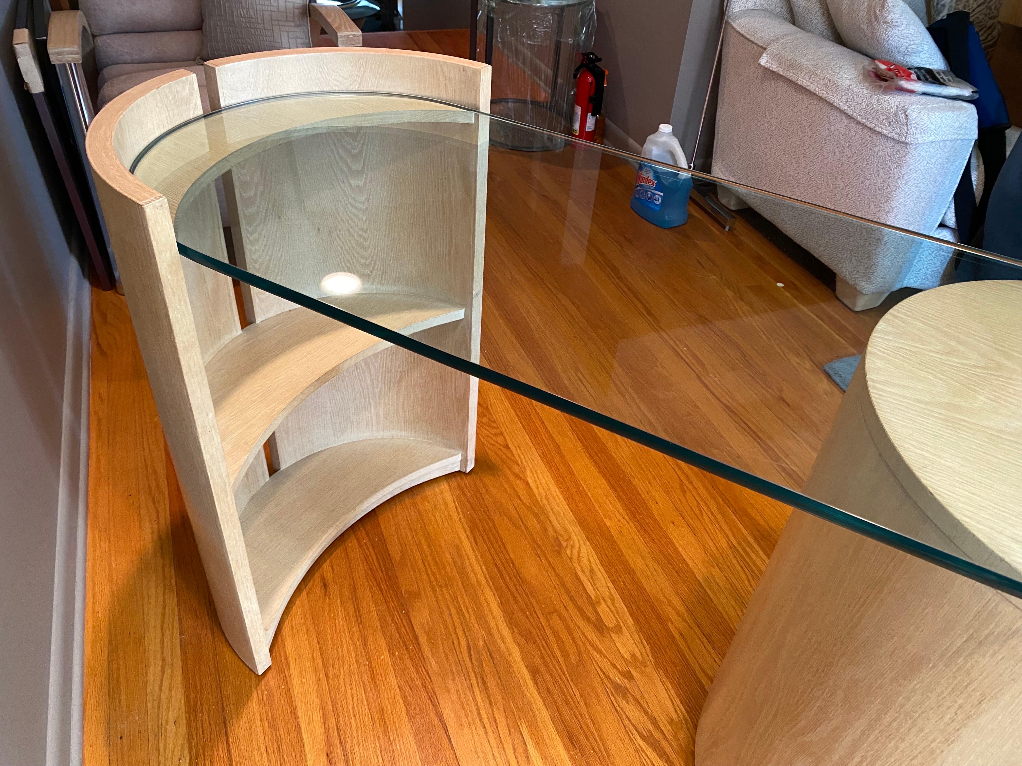 Jay Spectre Barrel Desk with Glass Top 4
