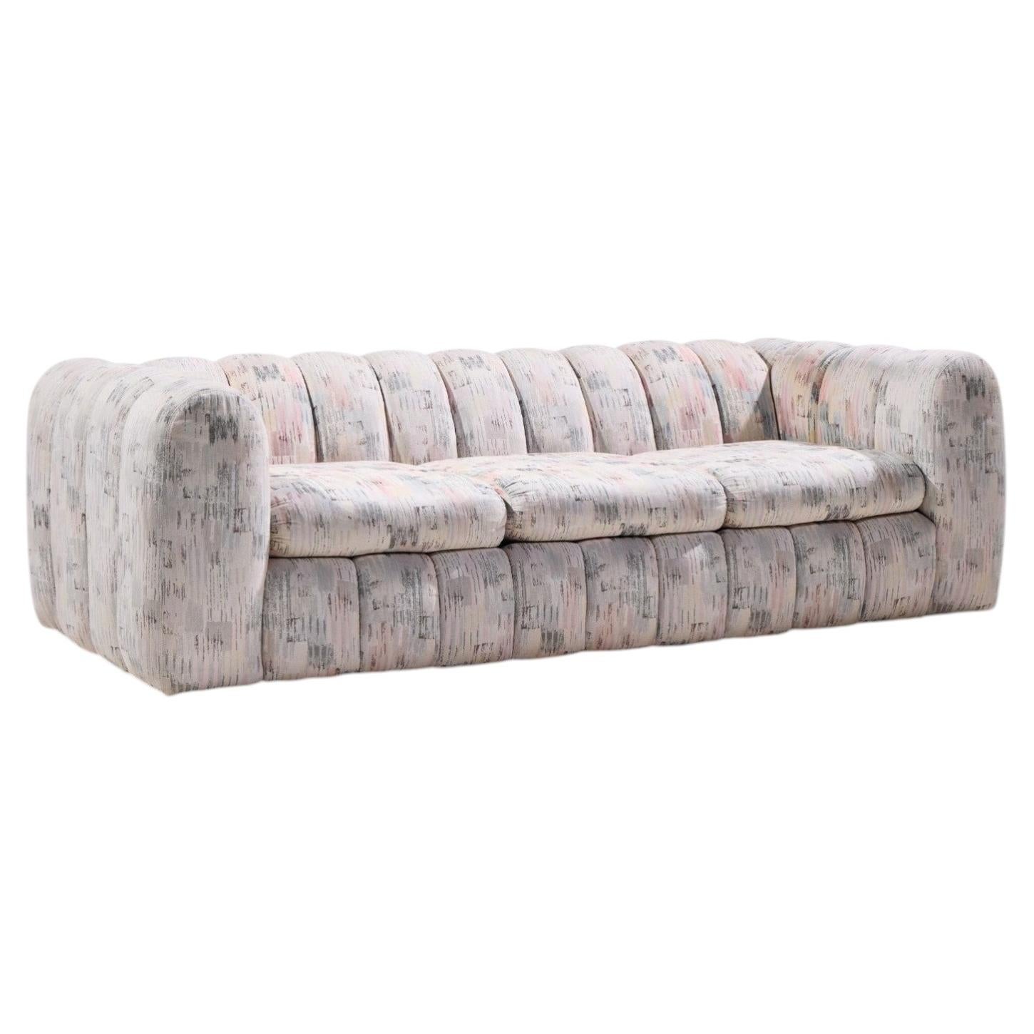 Jay Spectre Channeled Postmodern Sofa For Sale