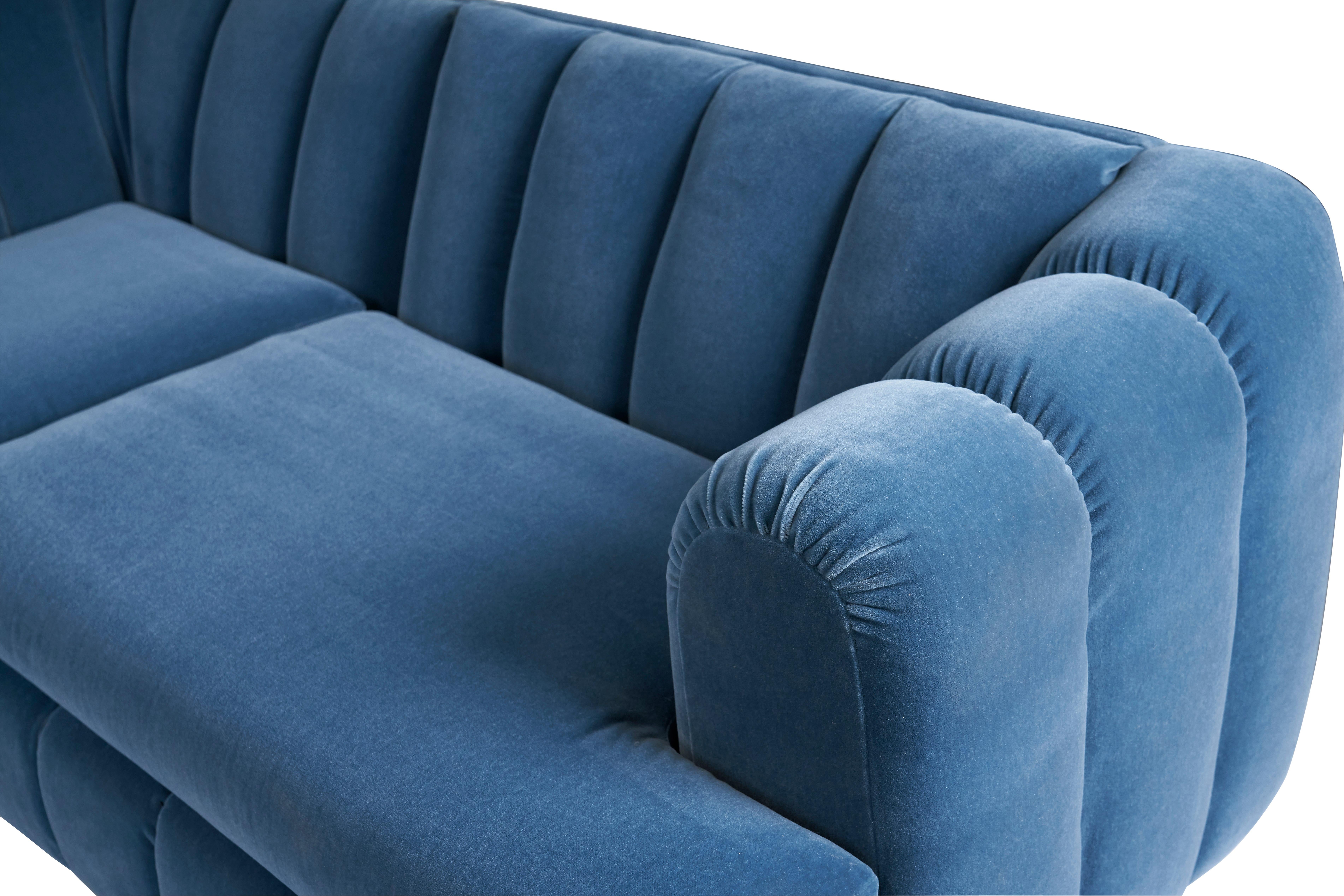 Post-Modern Jay Spectre Channeled Sectional Sofa