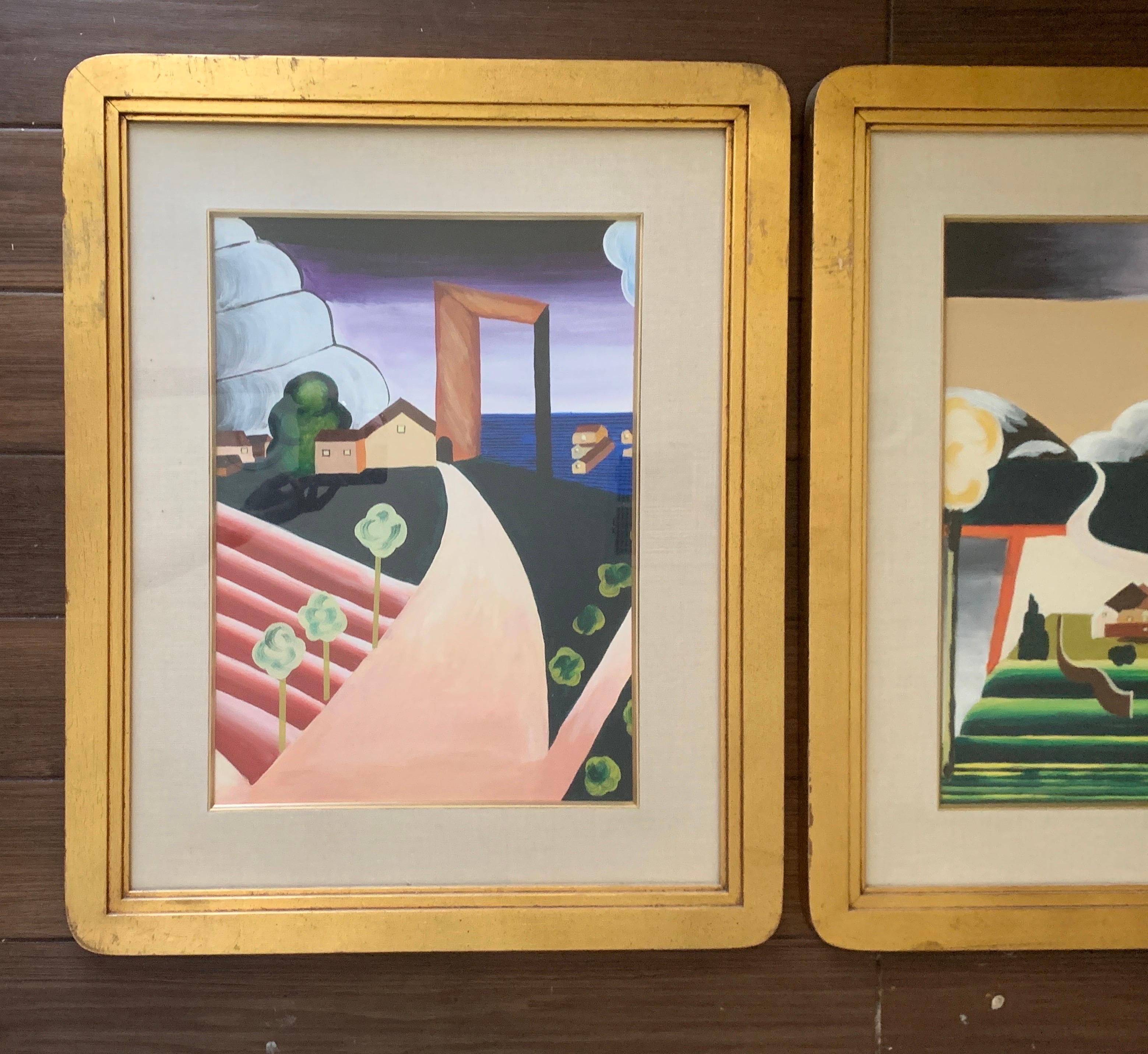 Jay Spectre Collection Custom Order Pair of Modern Art Paintings, 1980s For Sale 2