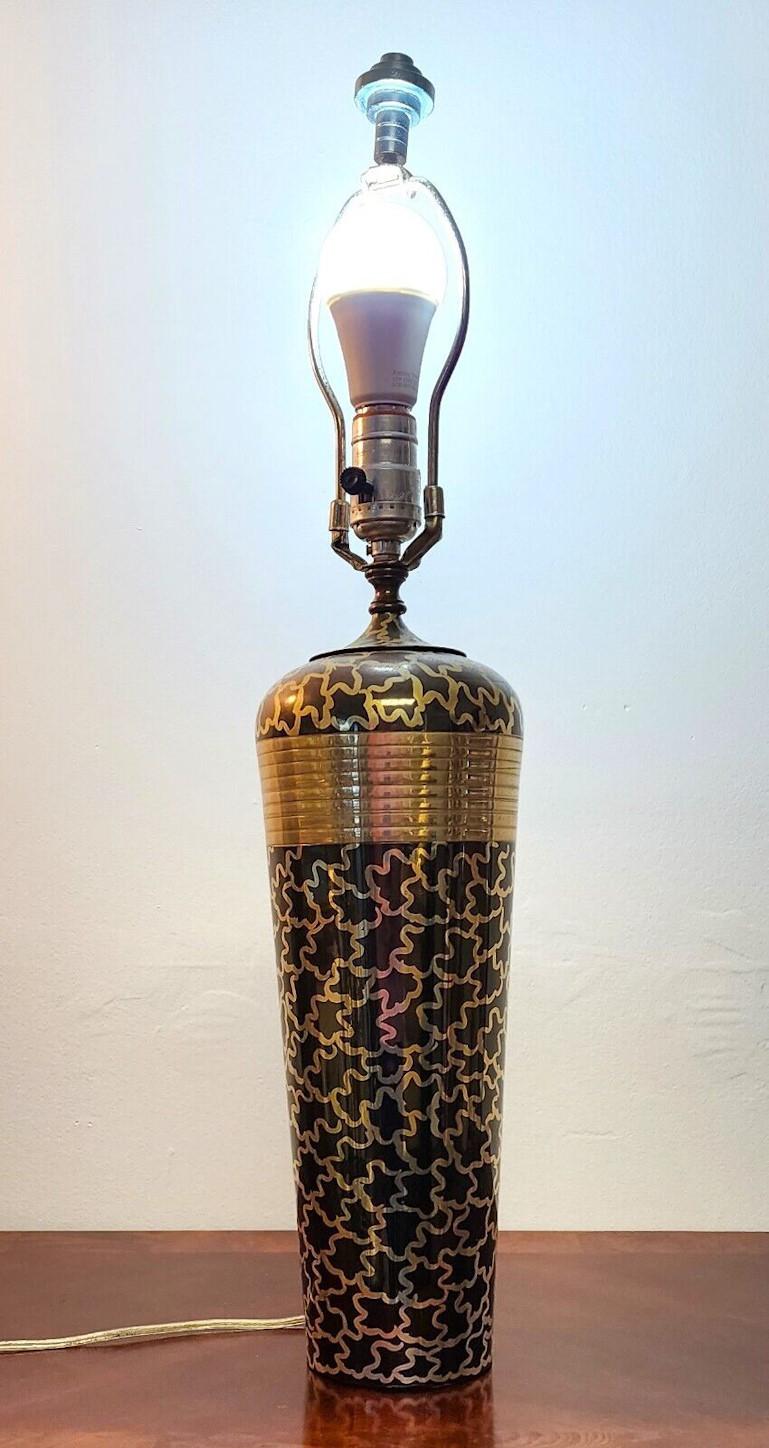 For FULL item description click on CONTINUE READING at the bottom of this page.

Offering One Of Our Recent Palm Beach Estate Fine Lighting Acquisitions Of A
1980s JAY SPECTRE for PAUL HANSON DINANDERIE TABLE LAMP

We have 2 other Spectre lamps