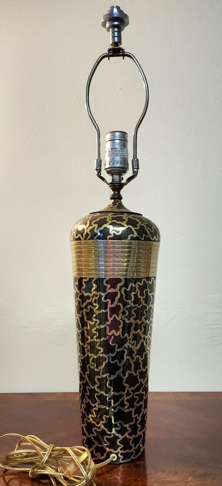 JAY SPECTRE DINANDERIE TABLE LAMP 1980s In Good Condition For Sale In Lake Worth, FL