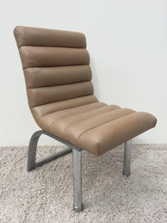 Jay Spectre Eclipse Dining Set Table with Four Leather Chairs