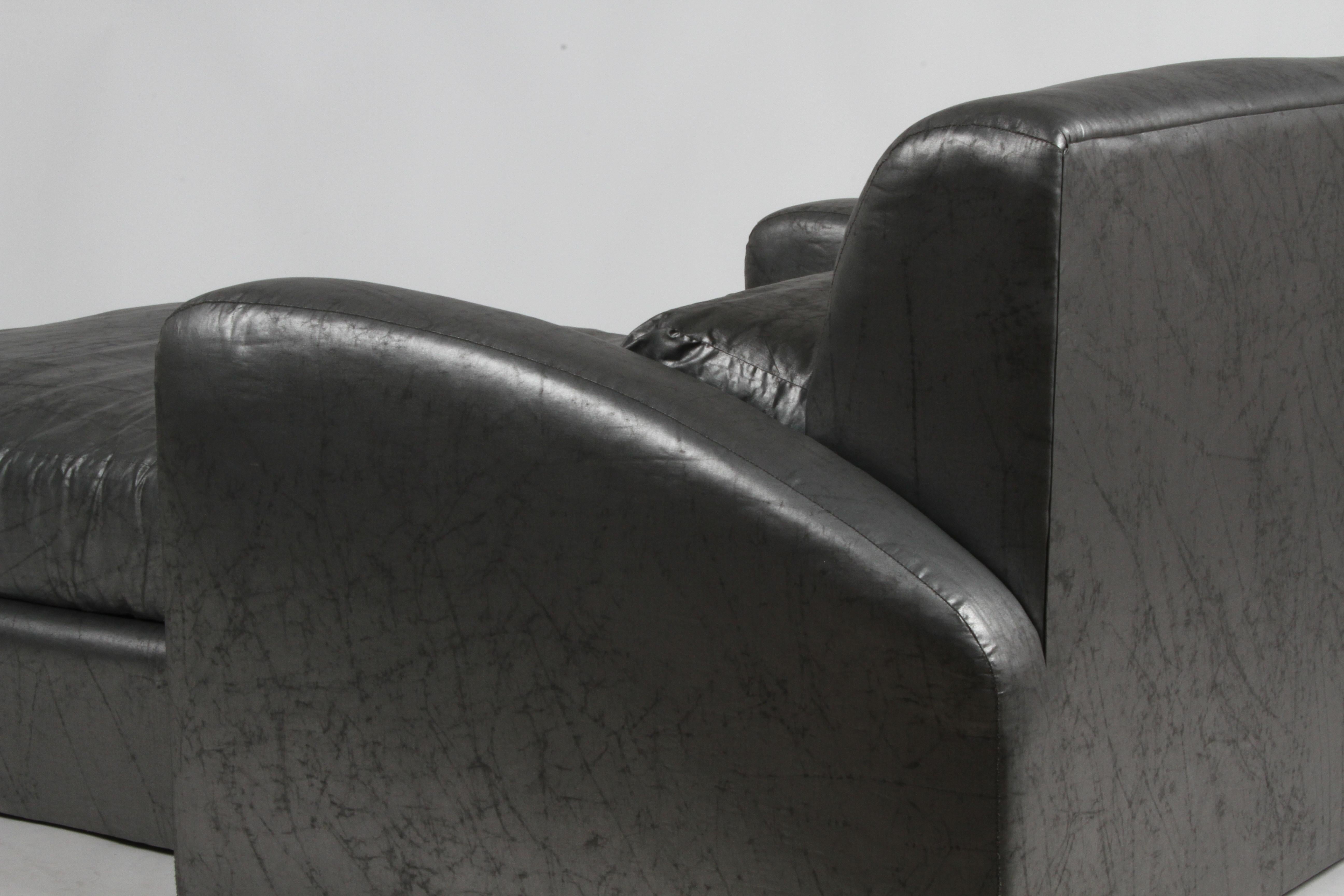 Tissu d'ameublement Chaise longue à vapeur Jay Spectre pour Century 1980 dans le style Art Déco en vente