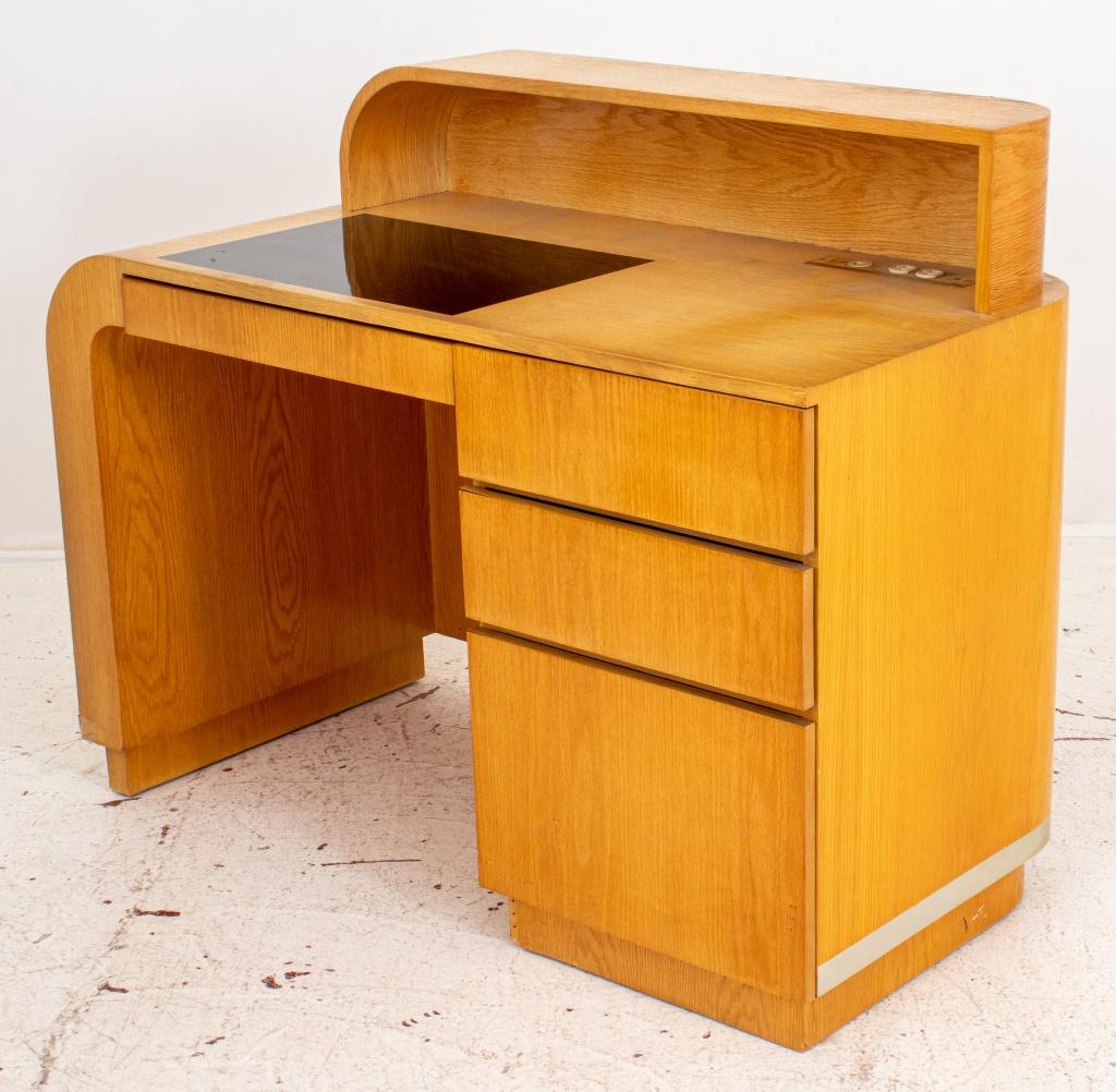 Jay Spectre for Century Deco Manner Oak Desk 1