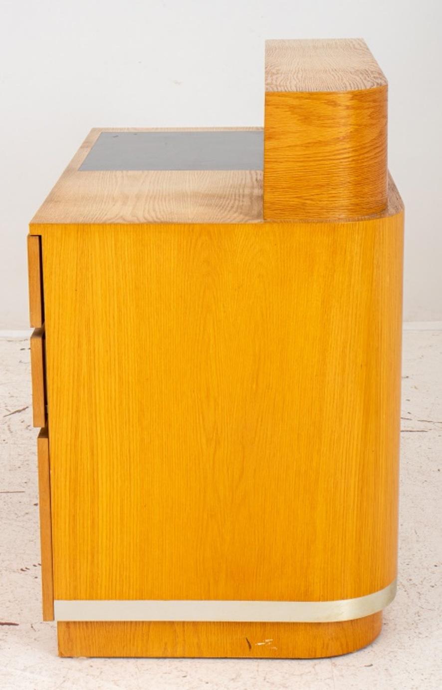 Jay Spectre for Century Deco Manner Oak Desk 2